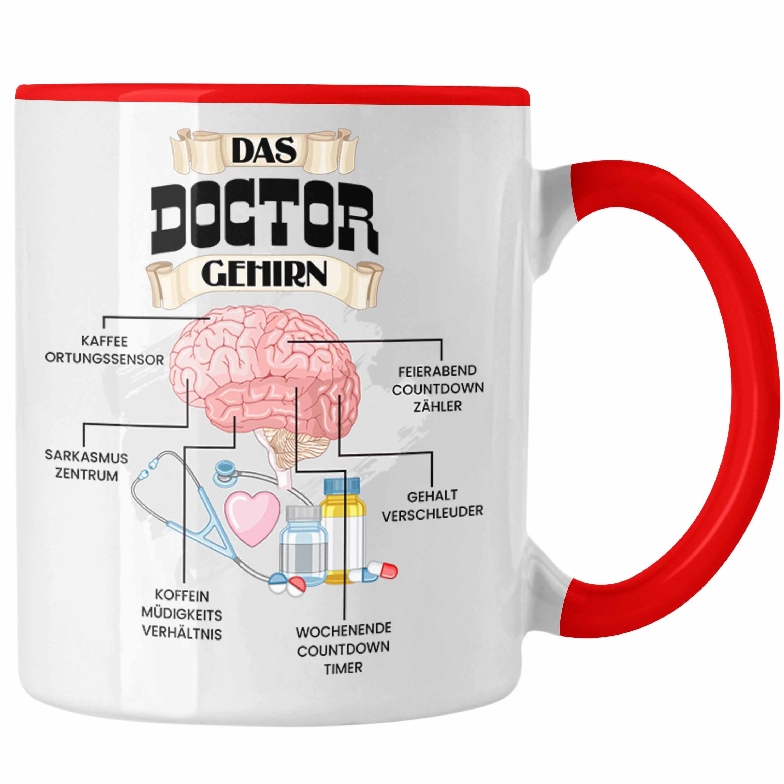 Trendation Tasse Trendation - Doctor Tasse Lustiges Geschenk für Krankenhaus Doctor Spr Rot