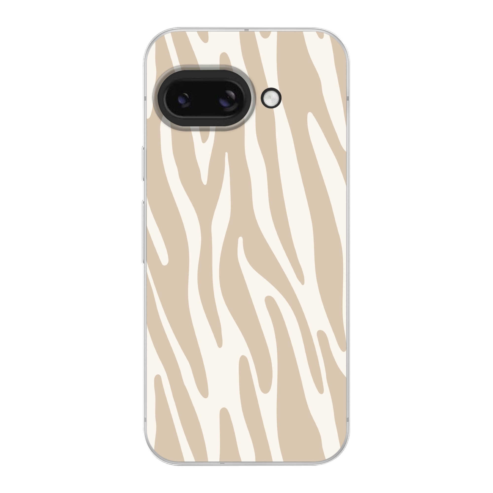 MuchoWow Handyhülle für Google Pixel 9A Zebramuster - Beige - Weiß - Tiermuster, Phone Case, Silikon, Schutzhülle Dünn