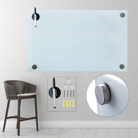 Melko Magnettafel Memoboard Weiß Glasmagnettafel Magnetboard Whiteboard Pinnwand, (Stück), Sicherheitsglas