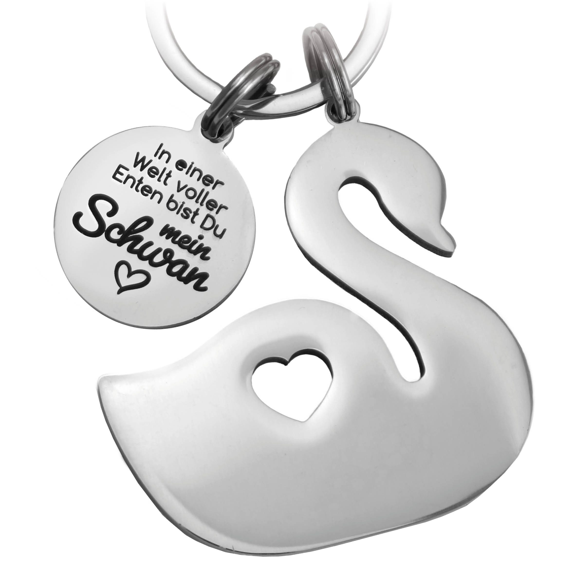 SONNBÄR Schlüsselanhänger Ich liebe dich I Schwan Geschenk Partner Freundin Valentinstag