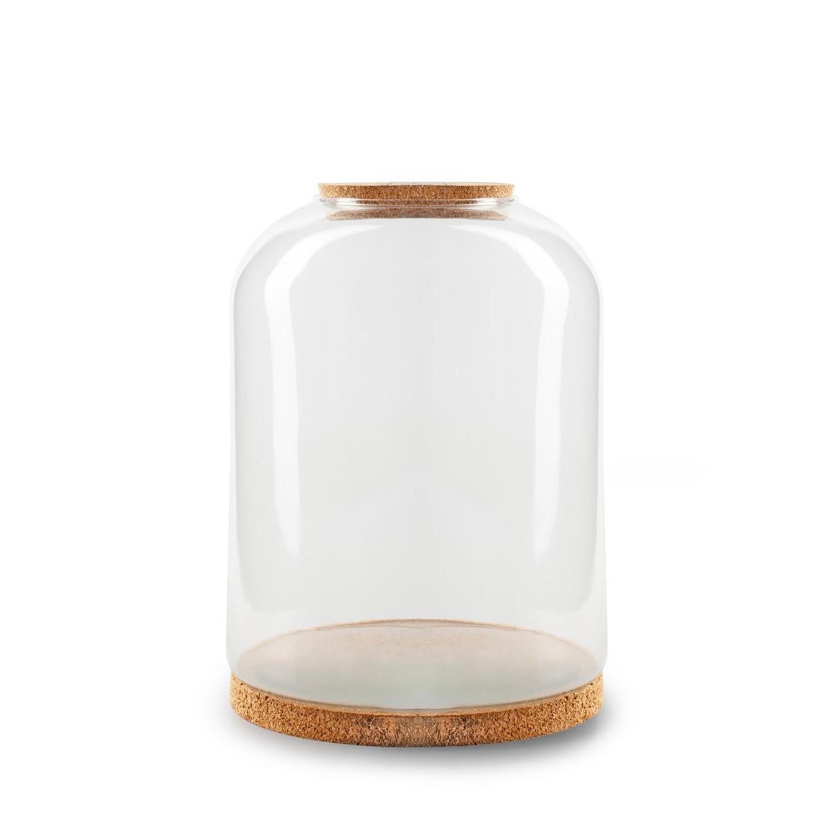 INNA-Glas Terrarium Deko Terrarium Vase BIENVE, Korkdeckel, Korkboden, klar, 33cm, Ø25cm