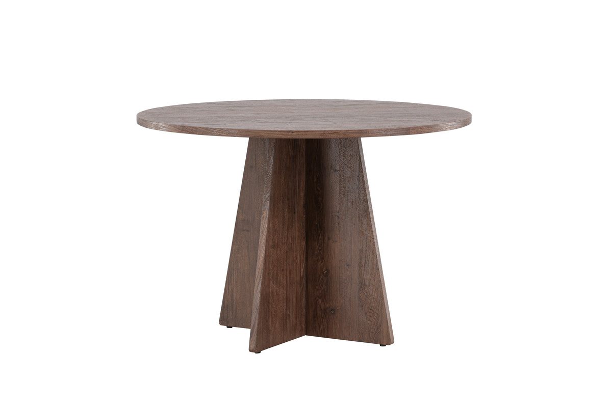 Nordanest Esstisch Bootcut (Einzeltisch), Rund, Mocca-Holzoptik, 110 cm Durchmesser, pflegeleicht