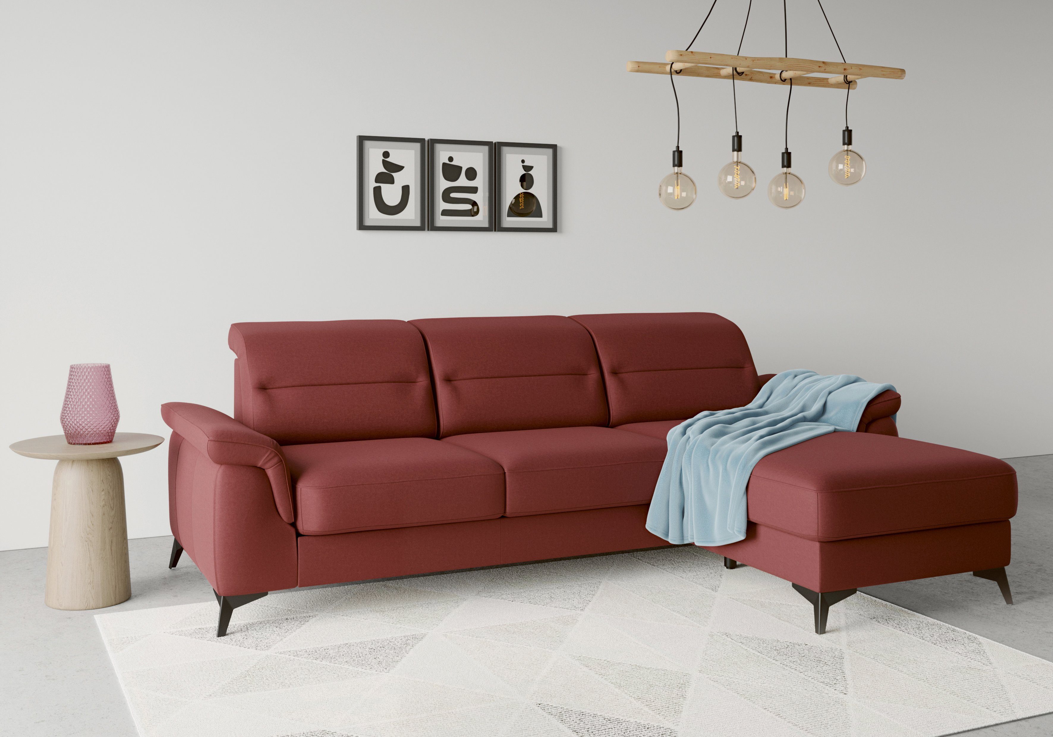 Recamiere, und Kopfteilverstellung optional mit Armteilfunktion Ecksofa Sinatra, sit&more mit