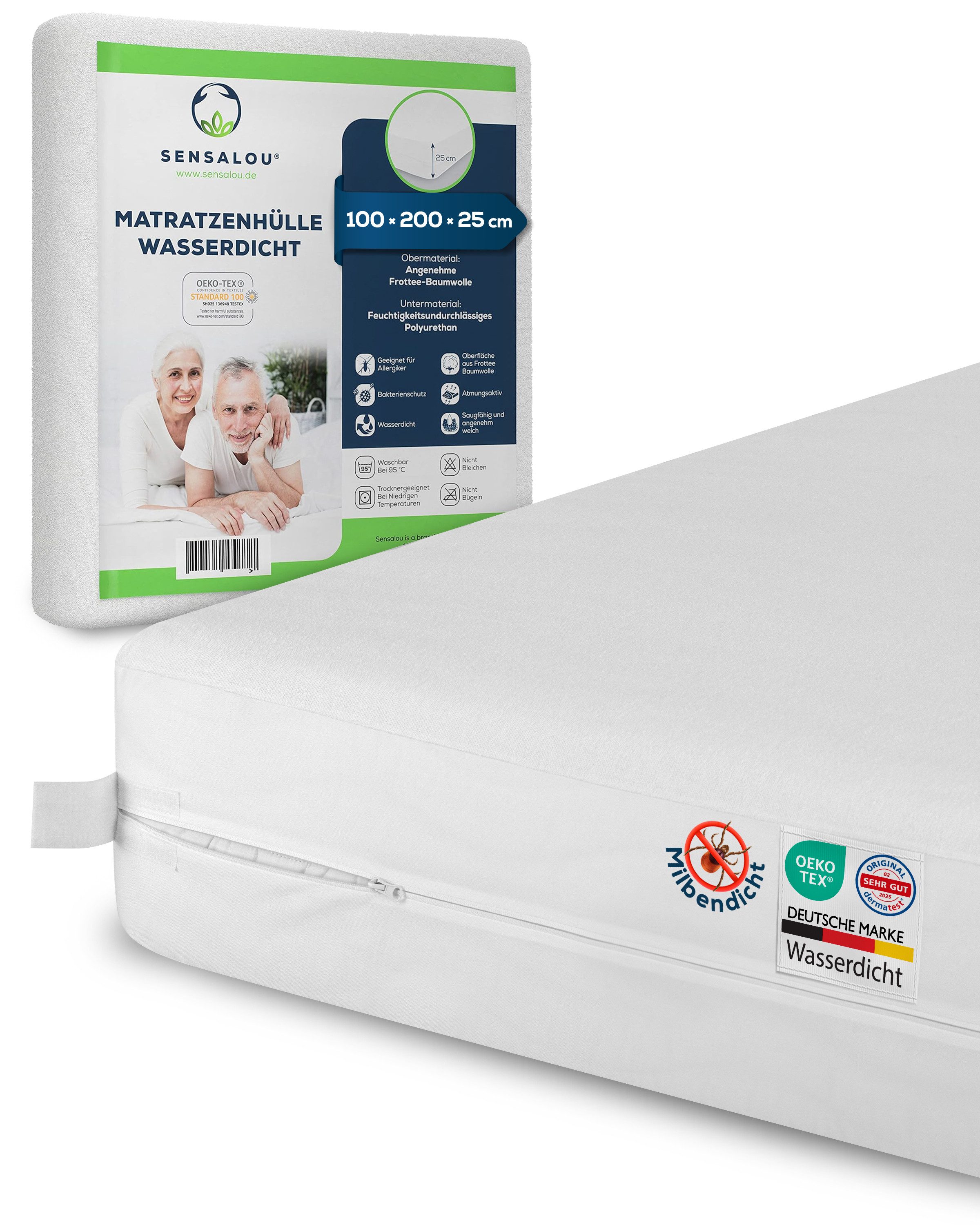 Encasing Matratzenbezug Rumdumbezug Matratzenschoner Sensalou, Wasserdicht, rundum schützend, ideal bei Inkontinenz