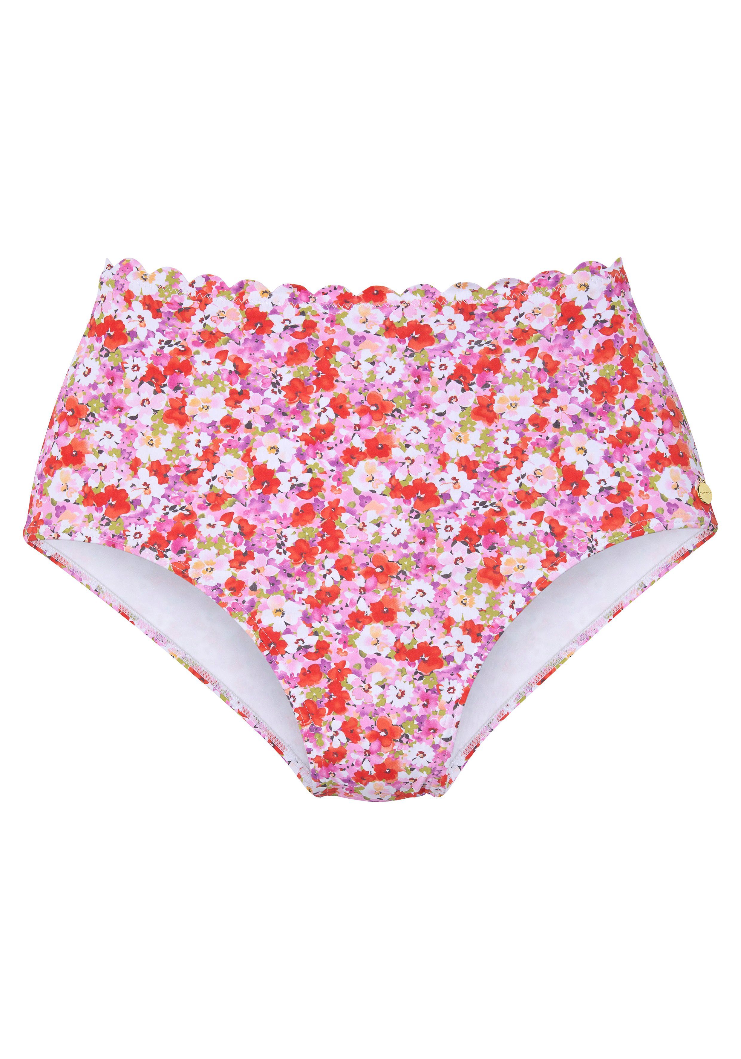 LASCANA Highwaist-Bikini-Hose Jasmin im Blümchen-Druck günstig online kaufen