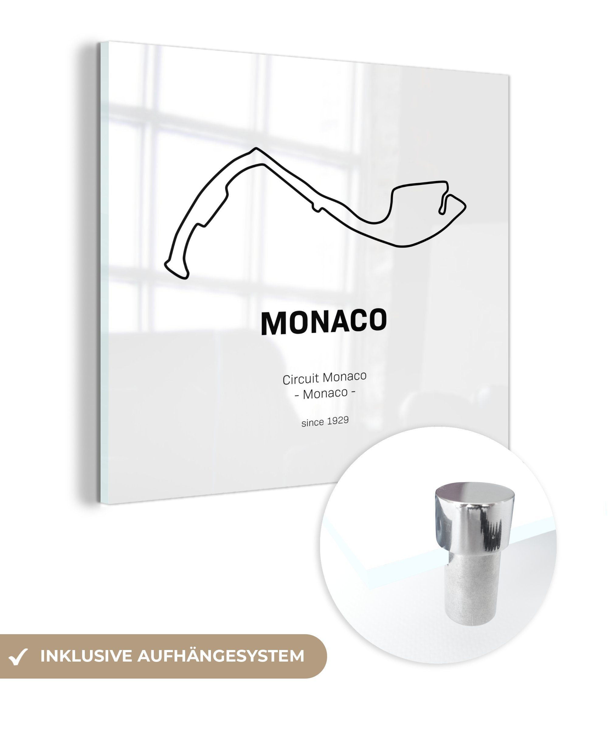 MuchoWow Acrylglasbild F1 - Monaco - Rennstrecke, (1 St), Glasbilder - Bilder auf Glas Wandbild - Foto auf Glas - Wanddekoration
