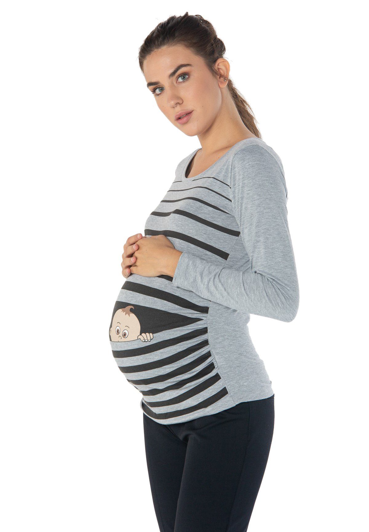 M.M.C. Umstandsshirt Baby Flucht mit Motiv