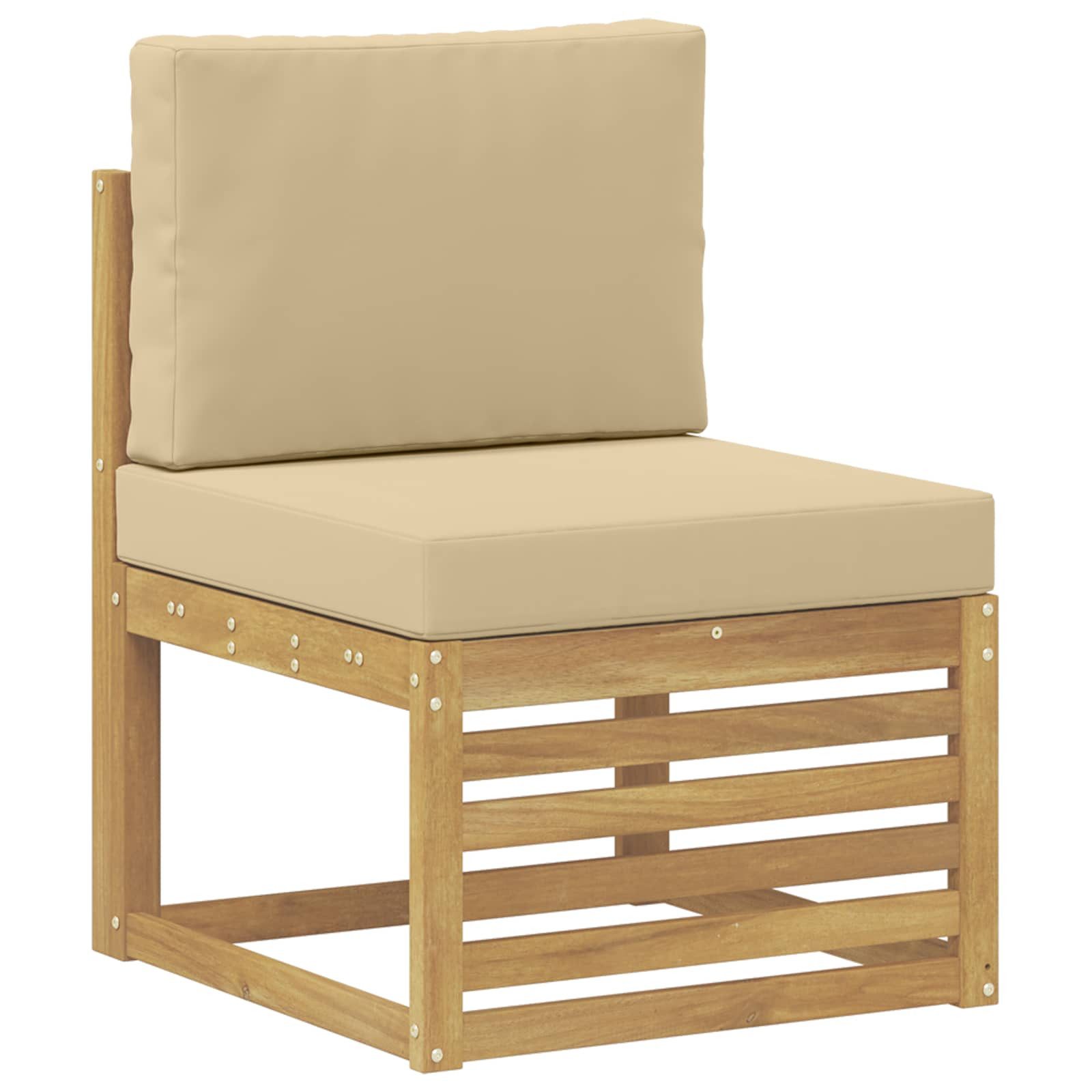 vidaXL Sofaelement Outdoor-Sofagarnitur mit Kissen 4 Stück Weiß Massivholz (4 St)