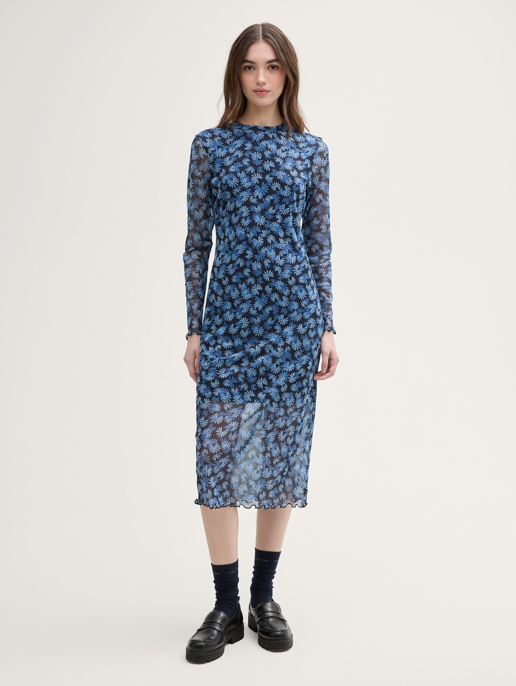 TOM TAILOR Denim Sommerkleid Midi-Meshkleid mit günstig online kaufen