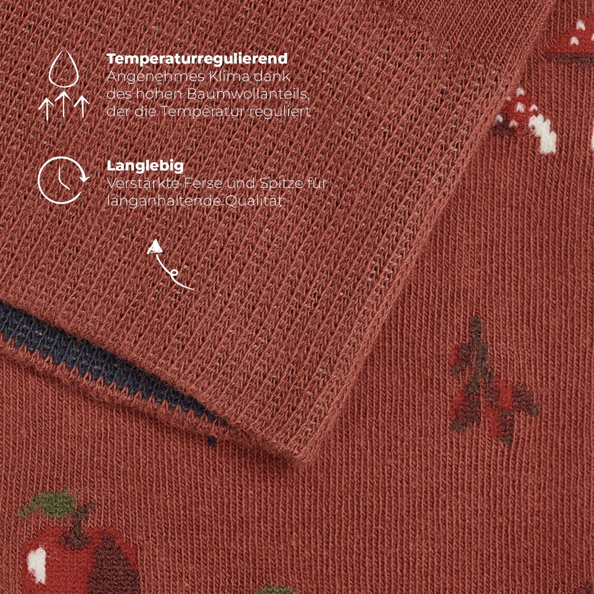 von Jungfeld Socken Icons Socken-Set Bio-Baumwolle 35-46 Unisex (3-Paar, 3 Paar) Motivsocken aus Bio-Baumwolle