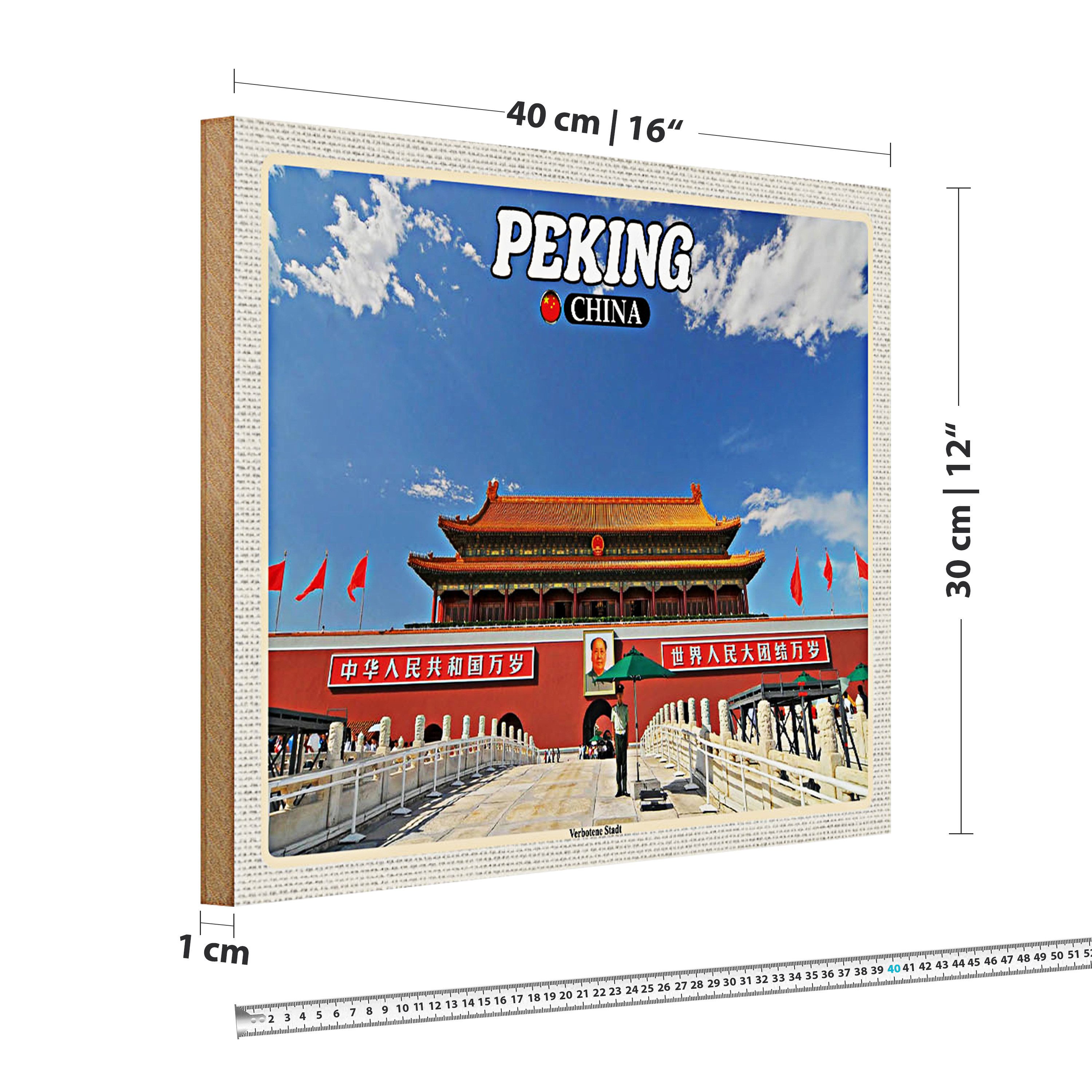 Roomando Holzbild Reise 40x30cm Peking China Verbotene Stadt