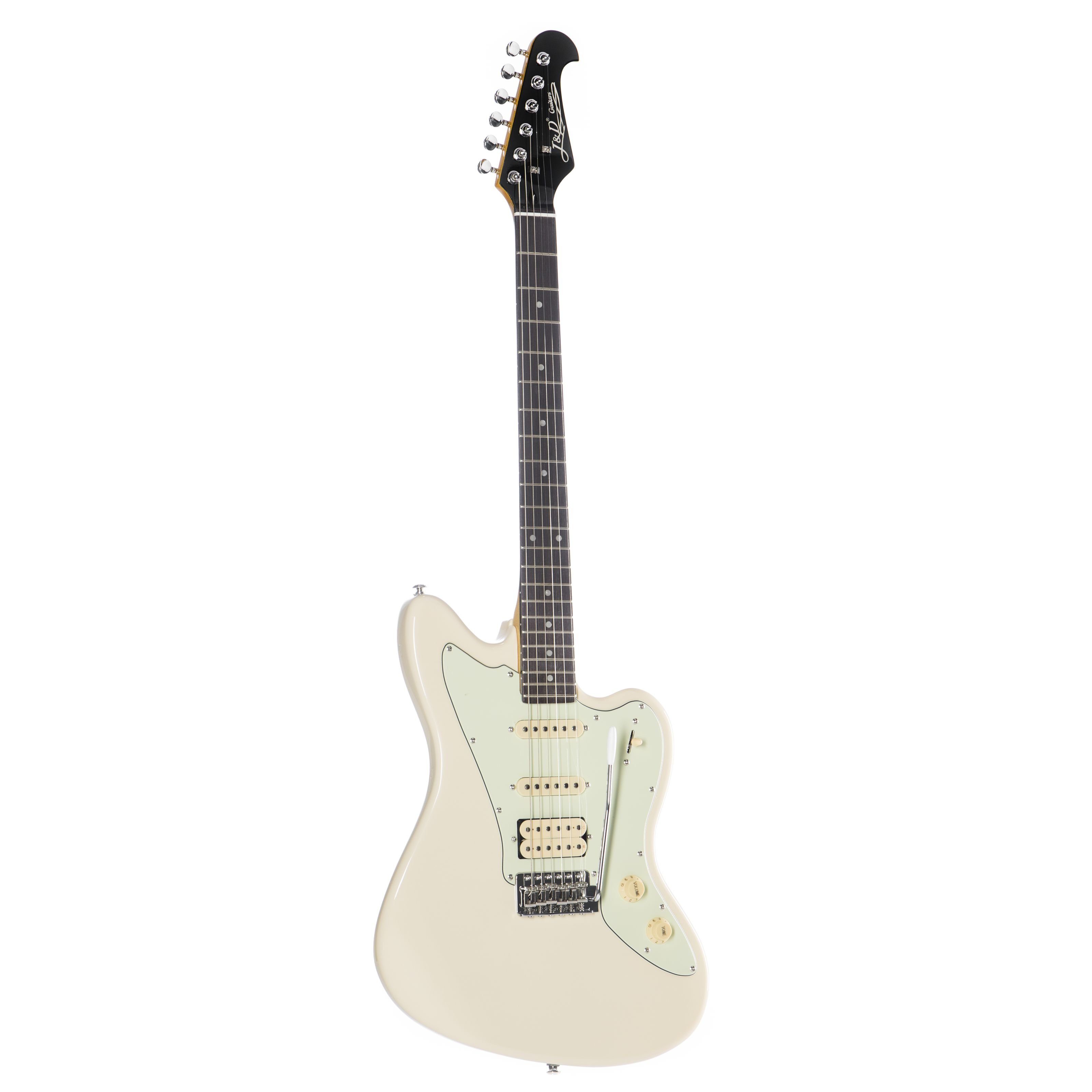J & D E-Gitarre, JD JM20 RW IV E-Gitarre Ivory 22 Bünde Gingko-Korpus Ahorn-Hals Composite-Griffbrett Vintage Tremolo Hochglanz-Finish Ideal für Surf Blues Rock Jazz Country Musik, E-Gitarren, Andere Modelle, J&D JM20 RW IV E-Gitarre, Ivory, Vintage Tremolo, Gingko-Korpus