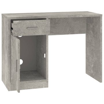 furnicato Schreibtisch mit Stauraum Betongrau 100x40x73 cm Holzwerkstoff