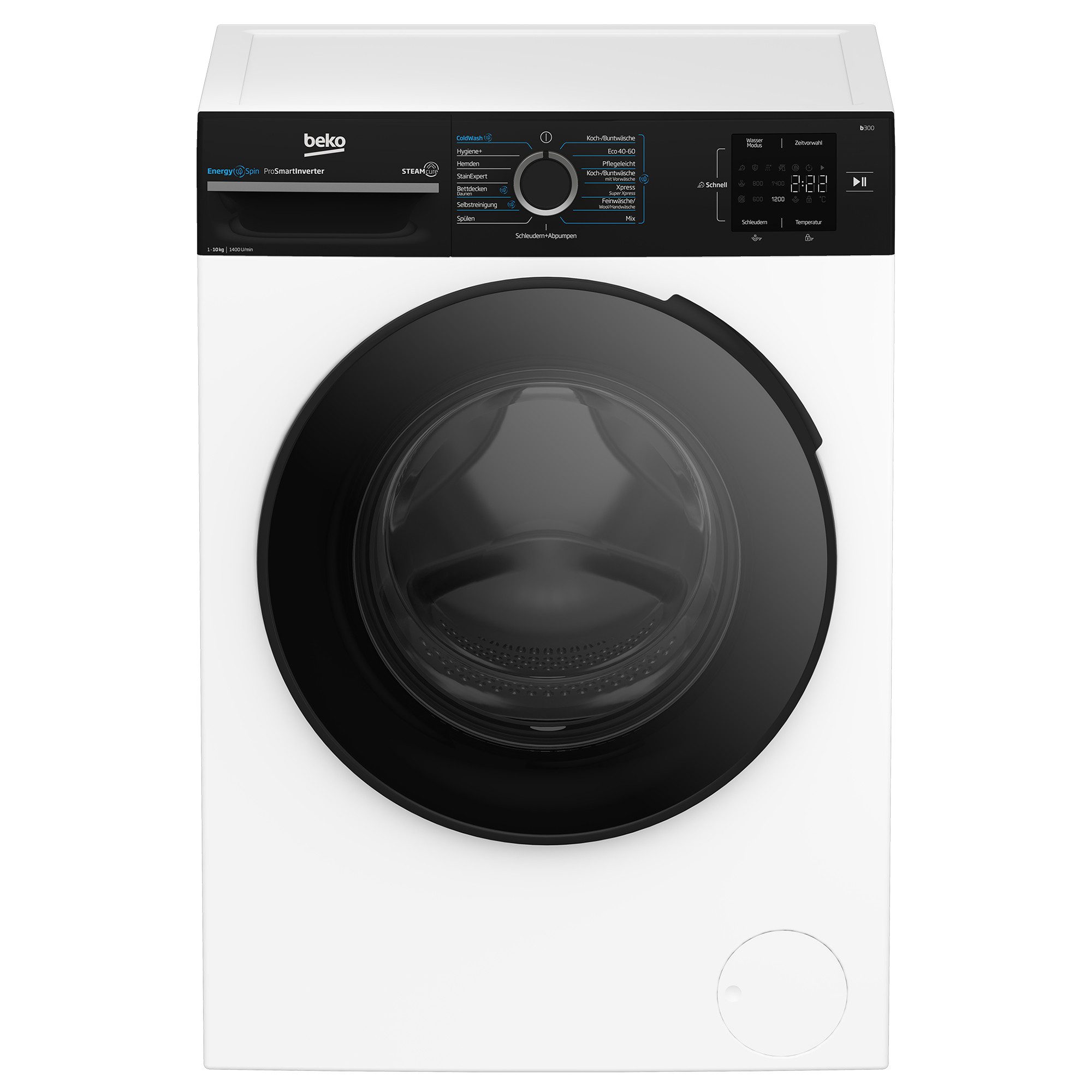 BEKO Waschmaschine BM3WFU31041R, 10 kg, 1400 U/min, AddXtra Nachlegefunktion, Hygiene+ (allergikergeeignet), Coldwash
