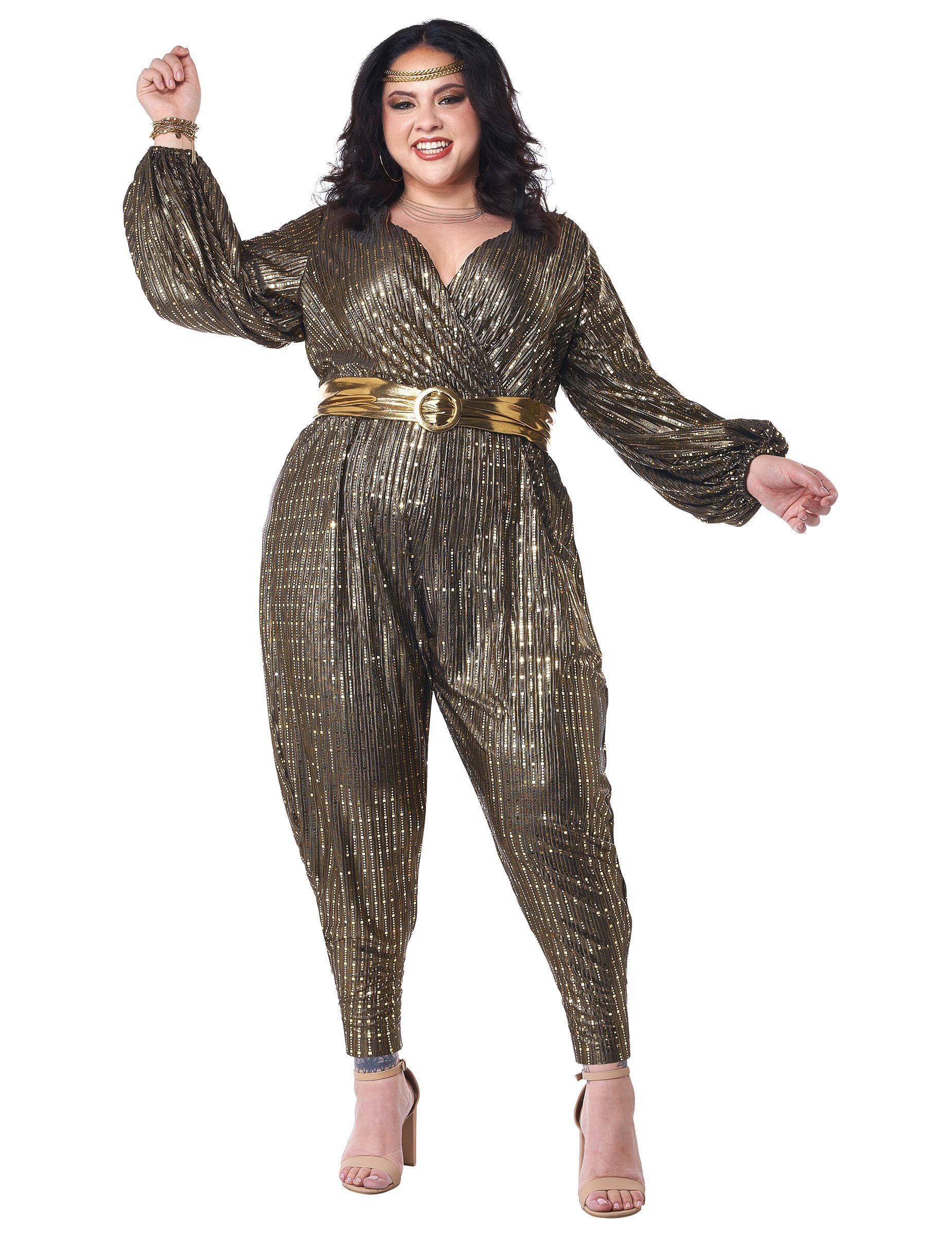 California Costumes Kostüm Schillerndes Disco Queen-Damenkostüm 70er Jahre Plus Size 2-teilig