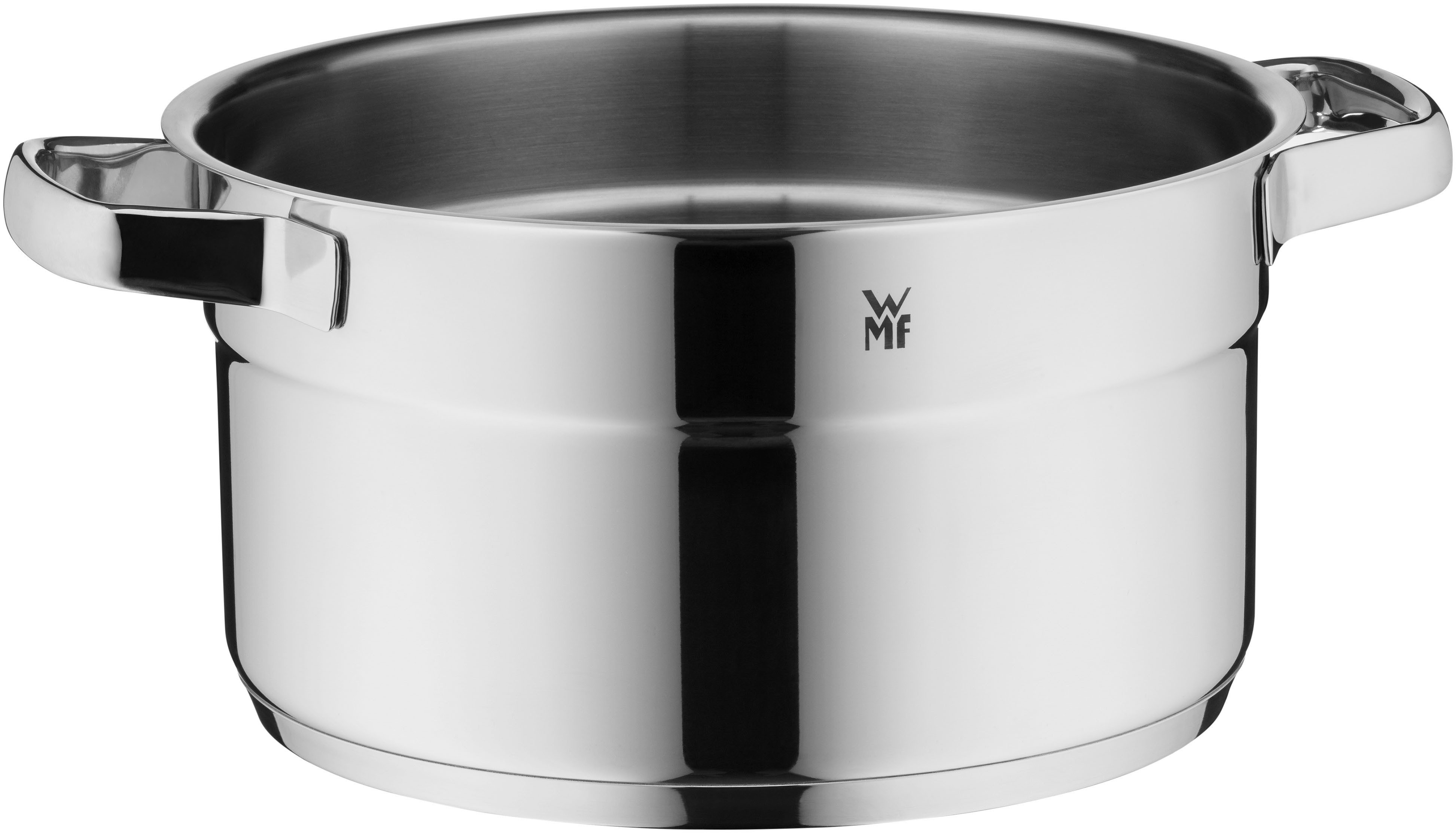 WMF Kochtopf Compact Cuisine, Cromargan® Edelstahl Rostfrei 18/10 (2-tlg), wärmeduzierende Hohlgriffe, Innenskalierung, Schüttrand