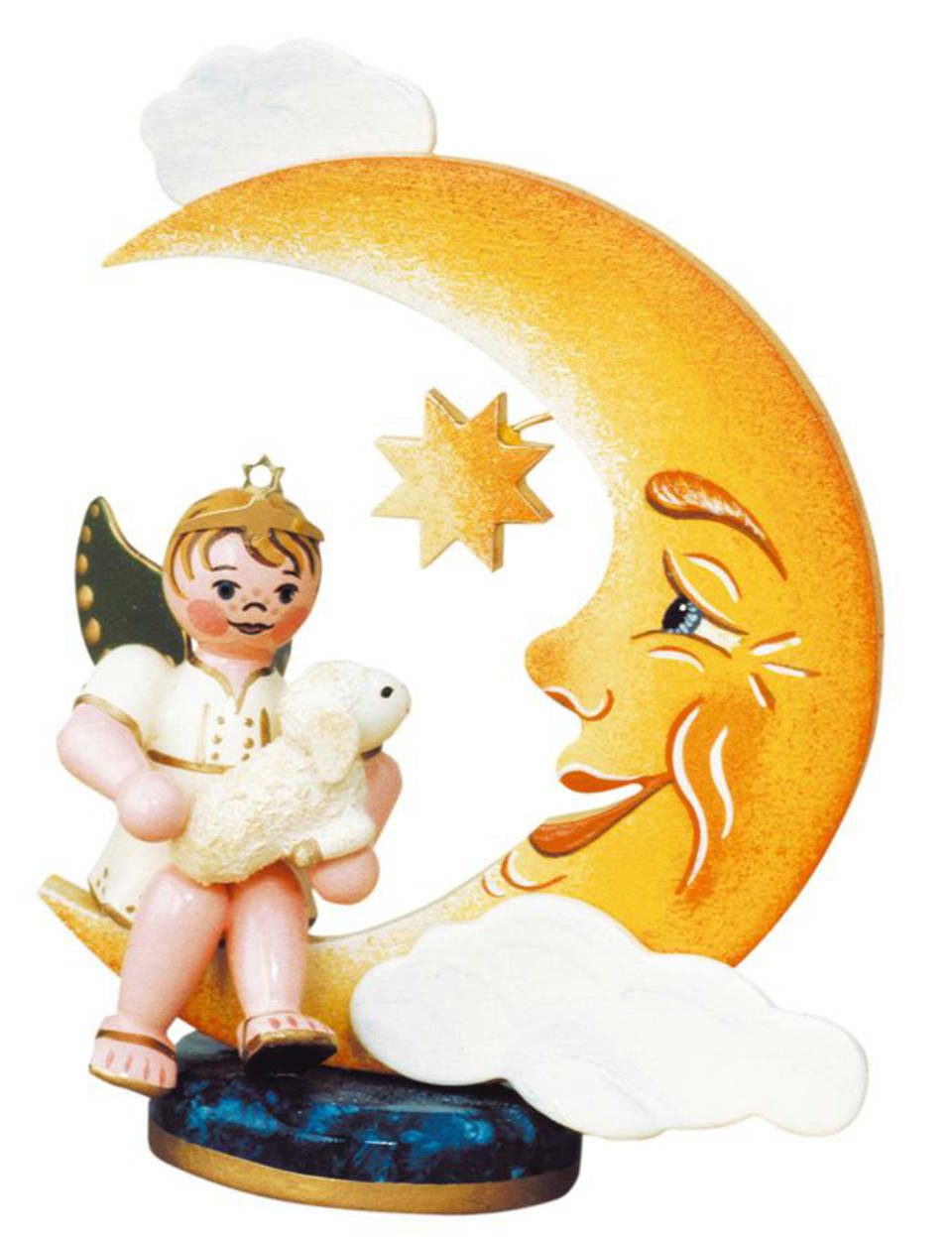 Engelfigur Hubrig Engelbub - Mond mit Schäfchen