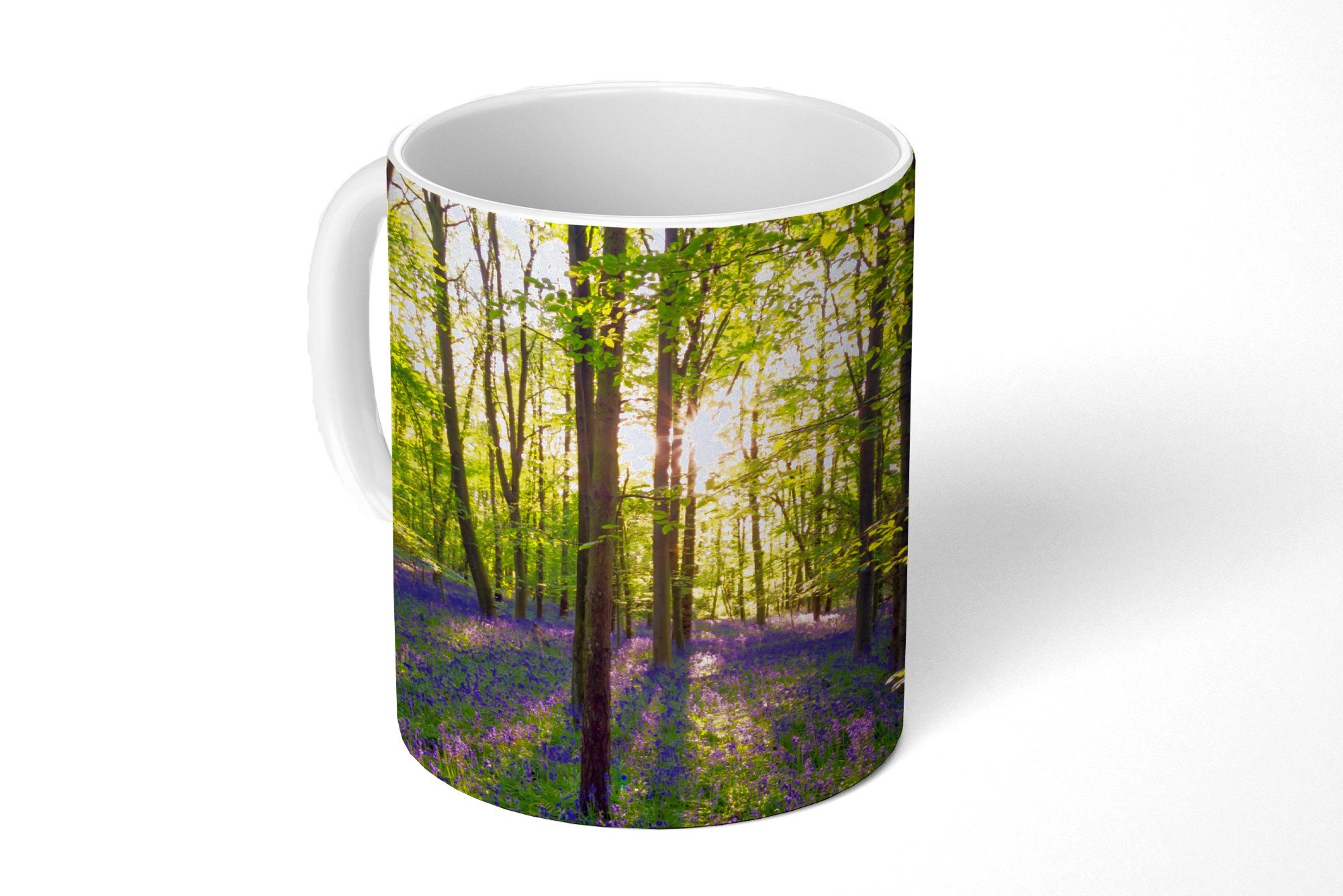 MuchoWow Tasse Wald - Blumen - Lavendel, Keramik, Kaffeetassen, Teetasse, Becher, Teetasse, Geschenk