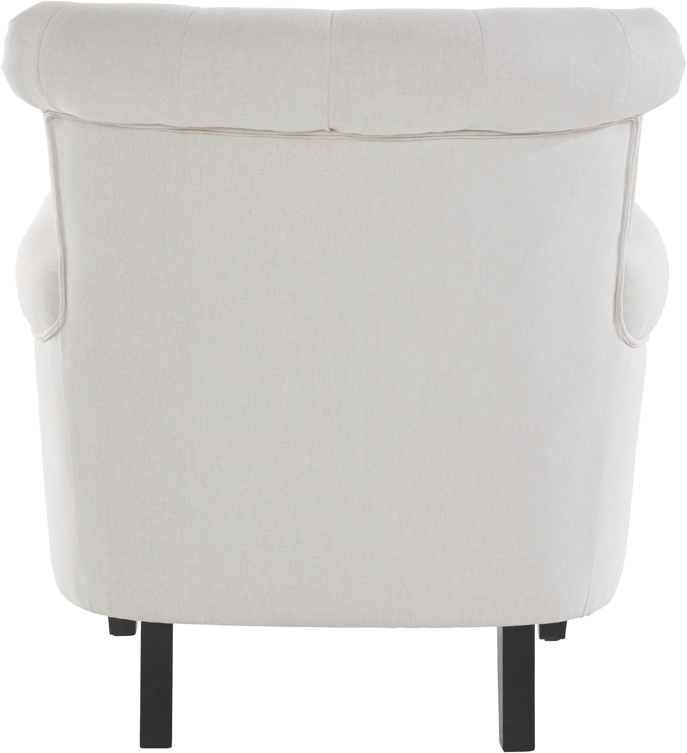cm, Füße Diamantensteppung, mit aus Pappelholz Coryn, Sitzhöhe Sessel 50 Stoffbezug creme loft24