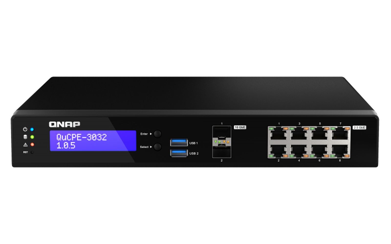 QNAP QuCPE-3032-C3558R-8G Intel Atom C3558R 8x2.5GbE RJ45 ports and 2x10GbE NAS-Server