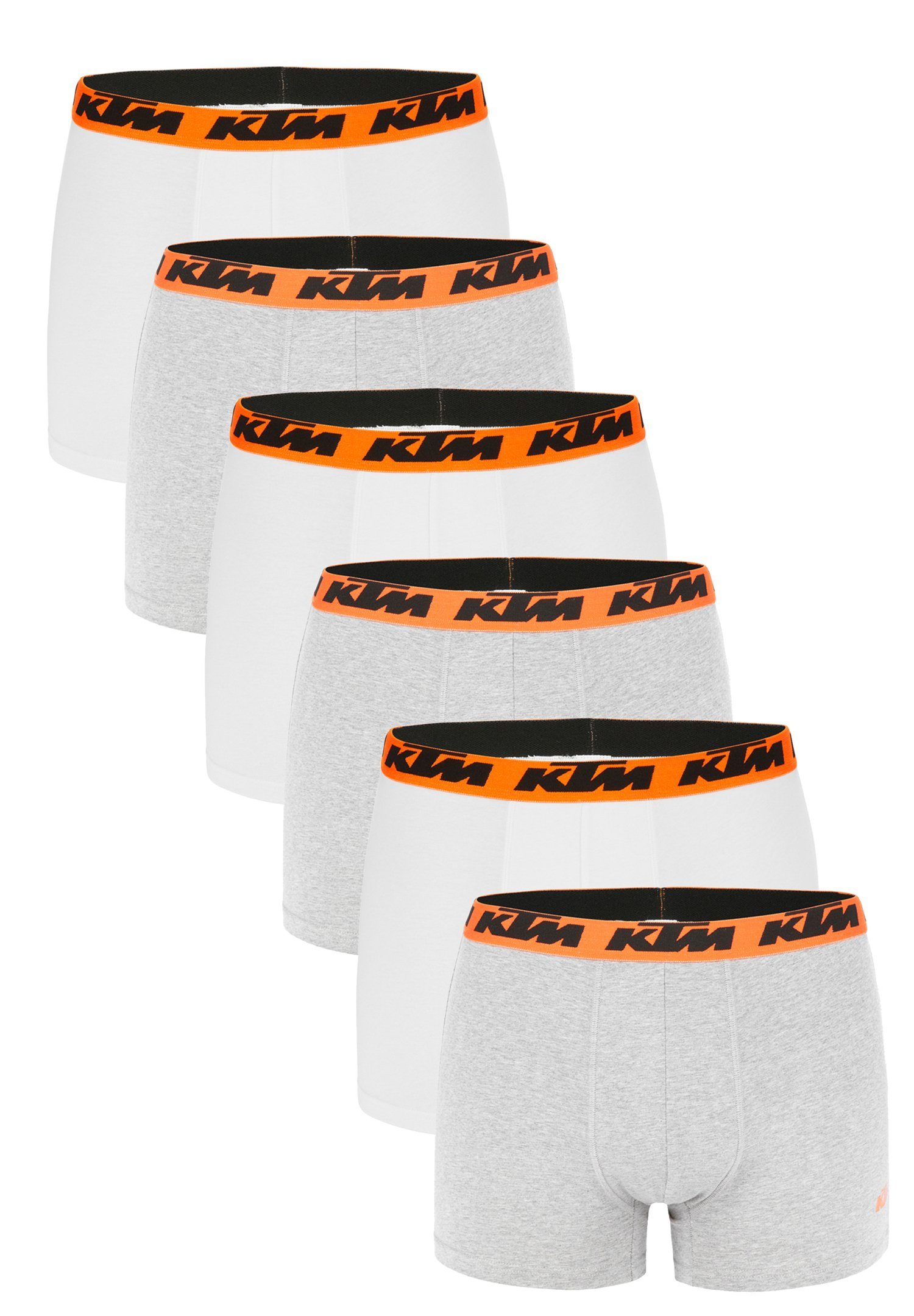 KTM Boxershorts Pack X2 Boxer Man Cotton 6P (Set, 6-St., 6er-Pack) Light Grey / White2