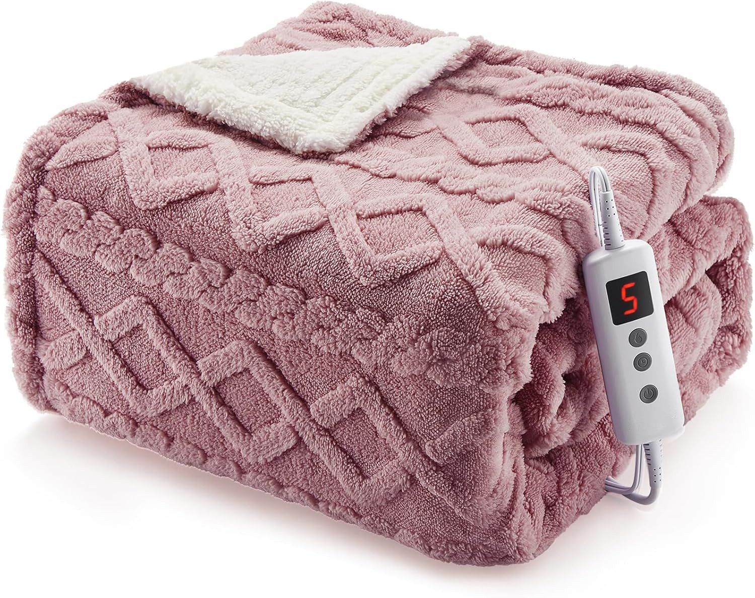 GarveeMore Heizdecke mit 6 Temperaturstufen, 10h Abschaltautomatik, waschbar, 1 x Heizdecke, 1 x Handcontroller, 1 x Bedienungsanleitung, 6 Heizstufen, LED, 10 h Auto-Off, Überhitzungsschutz, 230 V, waschbar