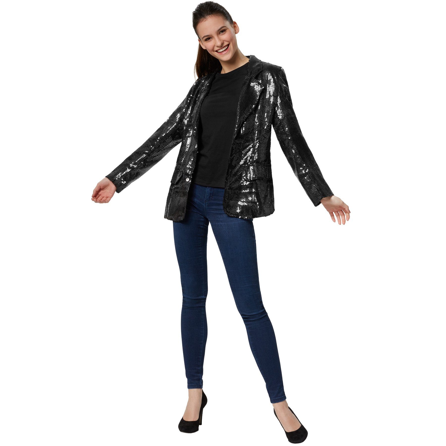 dressforfun Blouson Pailletten-Jackett Damen