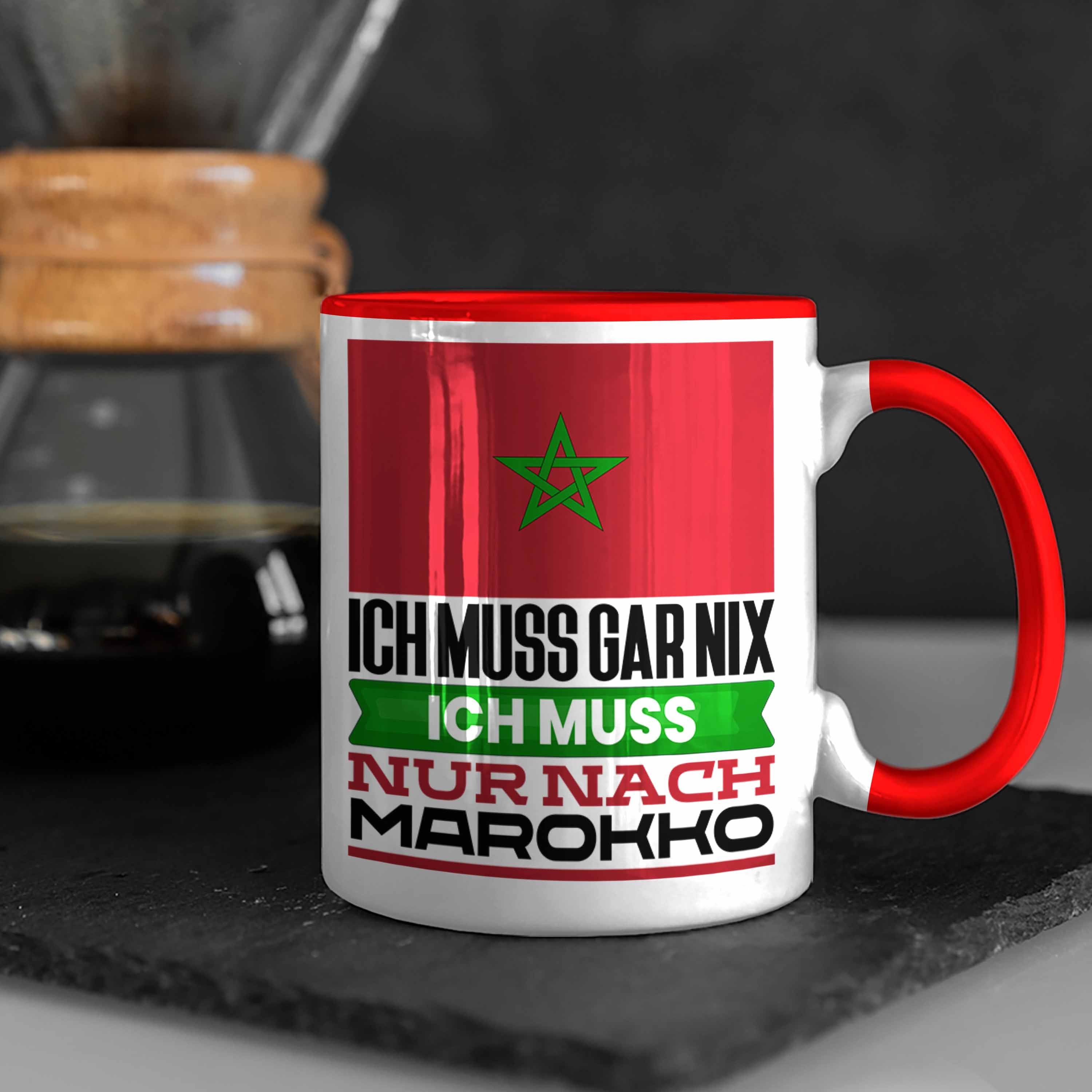 Trendation Geburtstag Marokkaner I Tasse Geschenkidee Urlaub Tasse Marokko Rot Geschenk für