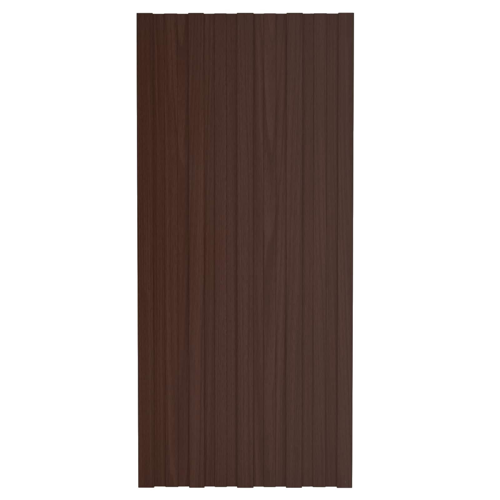 vidaXL Terrassendach Dachpaneel 12 stk. Braun 100 x 45 cm Verzinkter Stahl, (12-St)