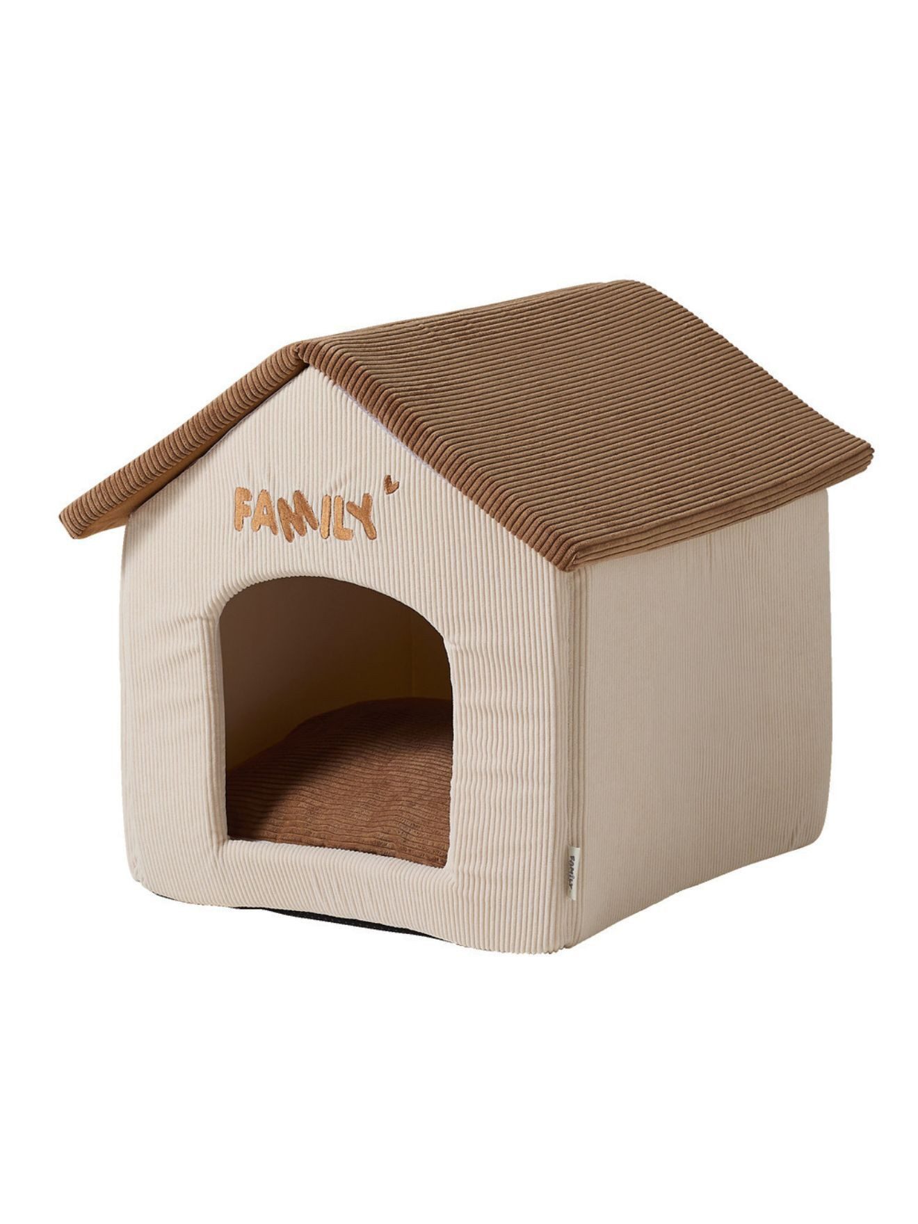vertbaudet Tierkorb Hundehütte aus Cord FAMILY, Dach abnehmbar