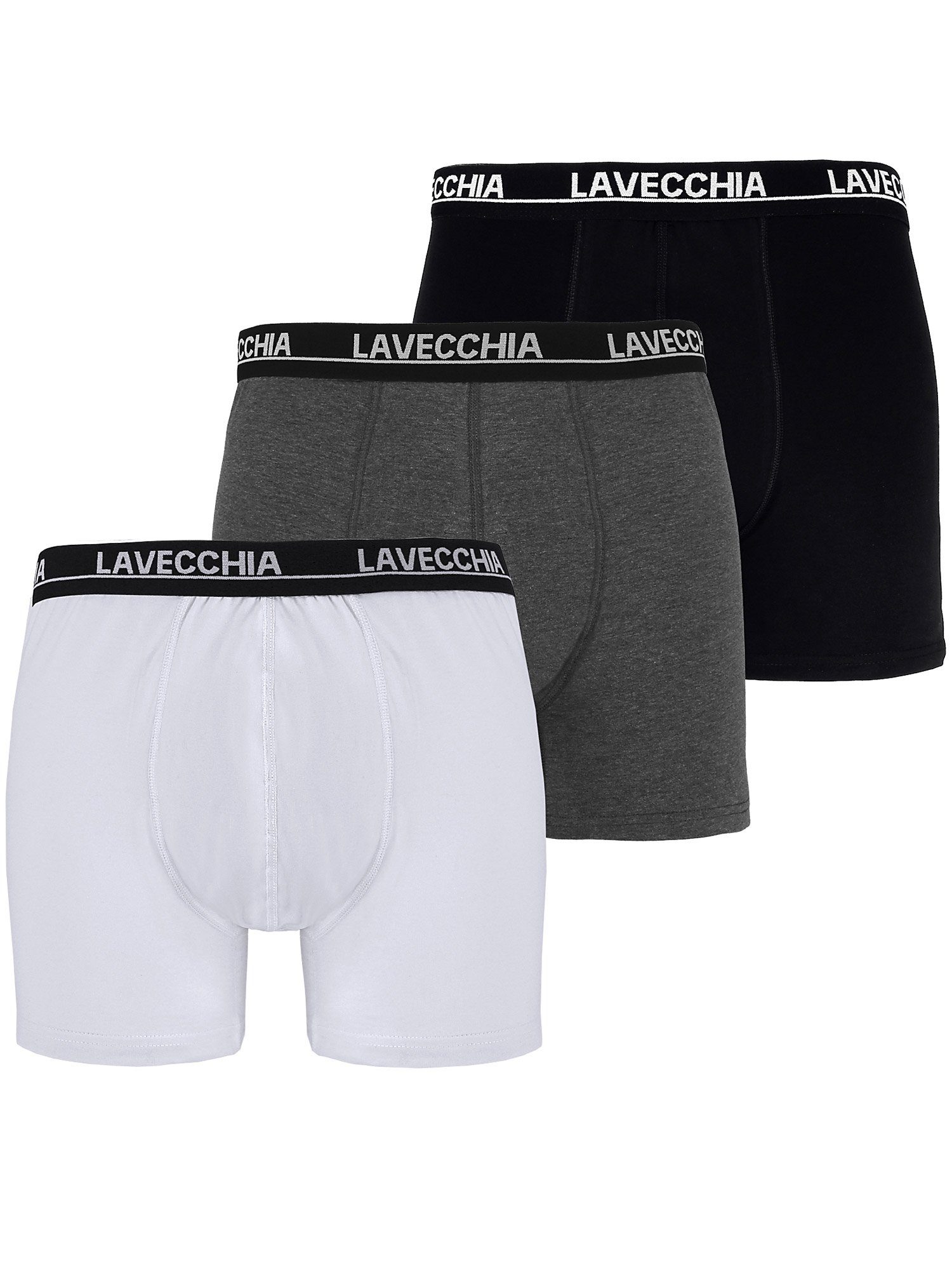 Lavecchia Boxershorts Übergrößen Herren Retroshorts FL-1020 (Packung, 3-St) mit Logoschriftzug am Bund mix farben
