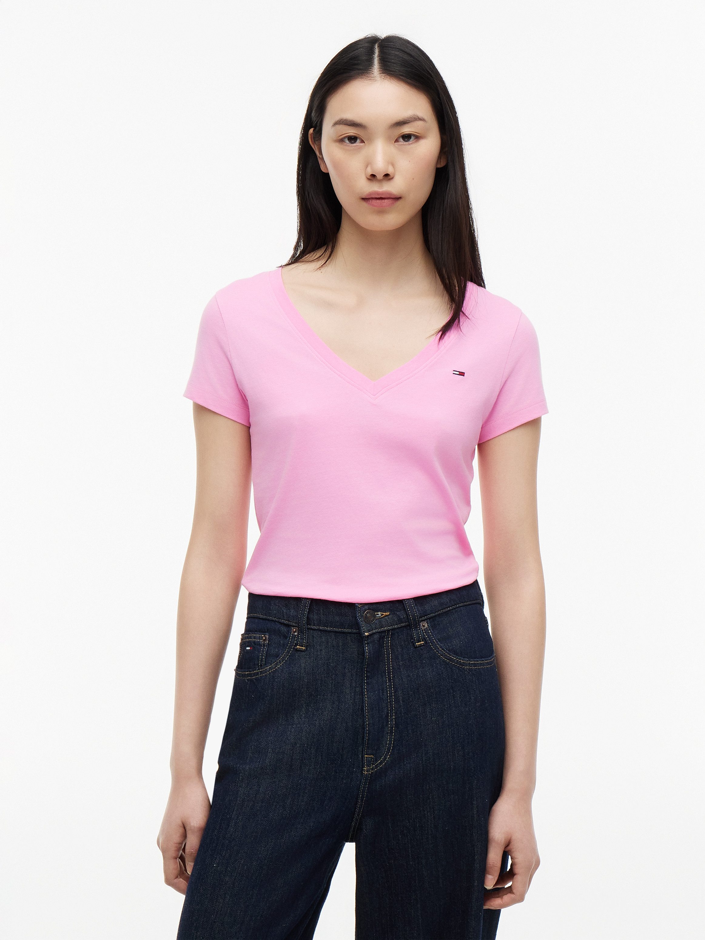 Tommy Jeans V-Shirt TJW 3PACK V-NECK TEE (Packung, 3-tlg., 3er-Pack) Baumwolle, V-Ausschnitt, 3 Stück im Set
