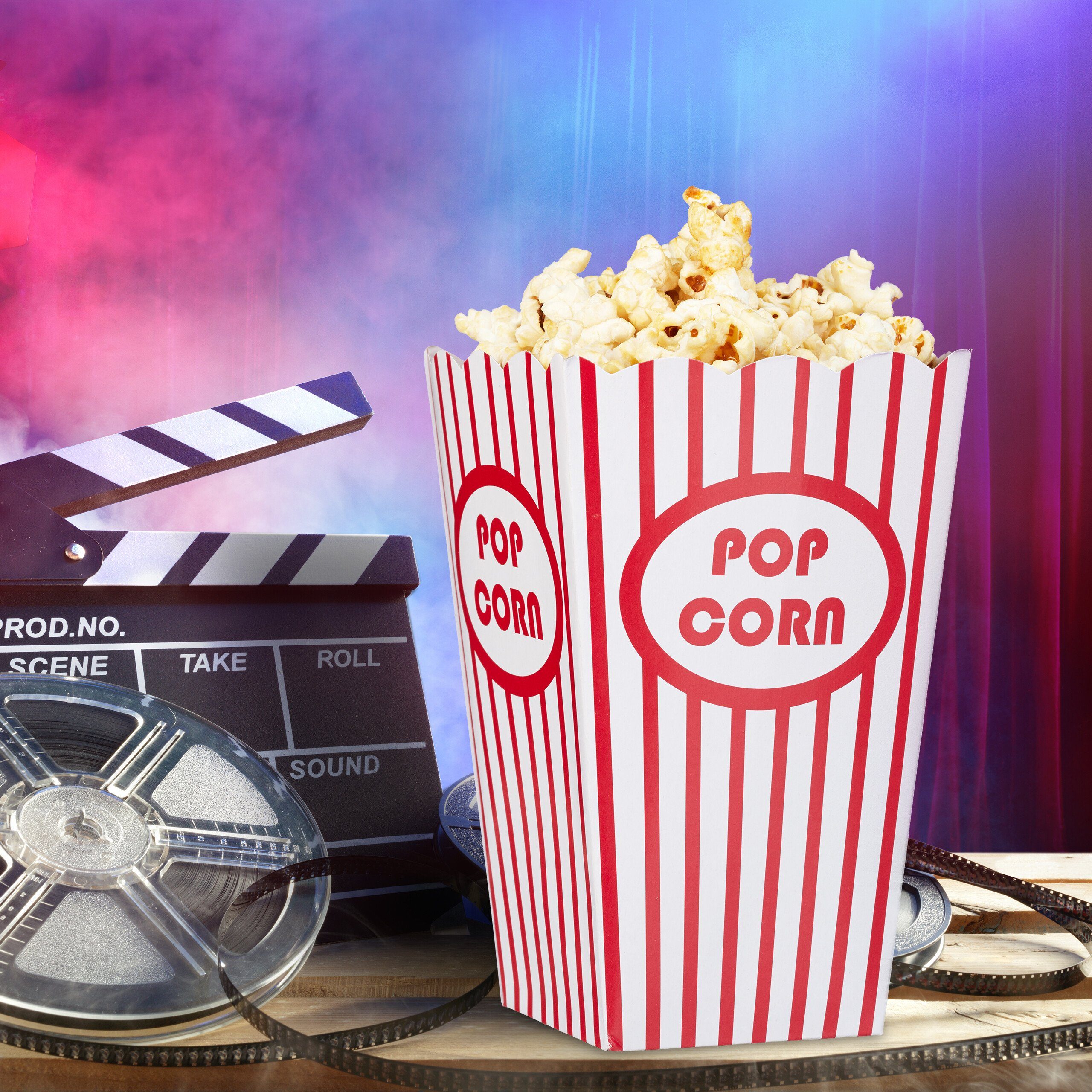 relaxdays Snackschale Popcorntüten 72er Set rot/weiß, Pappe, (72-tlg)