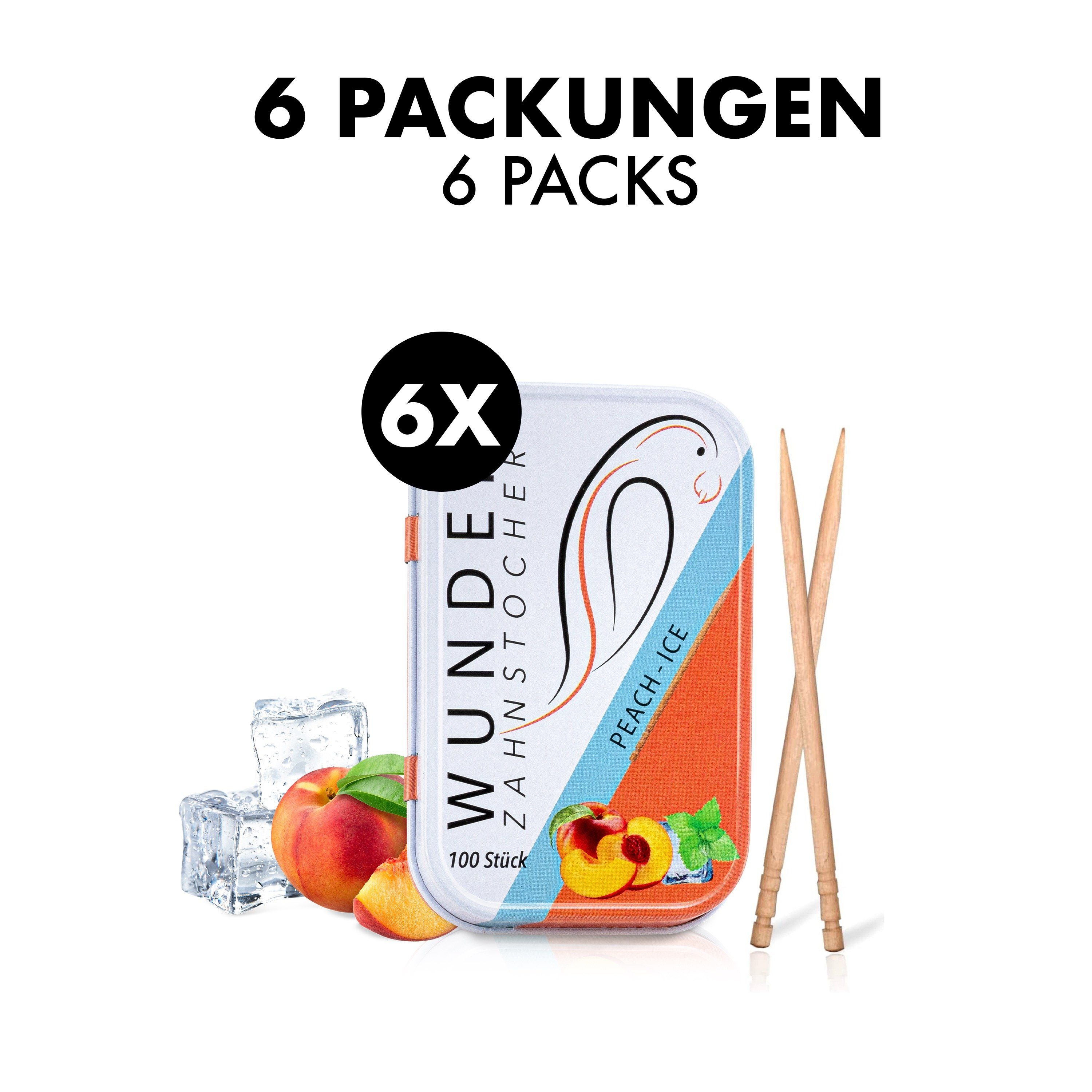 Wunder Zahnstocher Mundpflegecenter Wunder Zahnstocher Display 6er Pack Pfirsich/Ice
