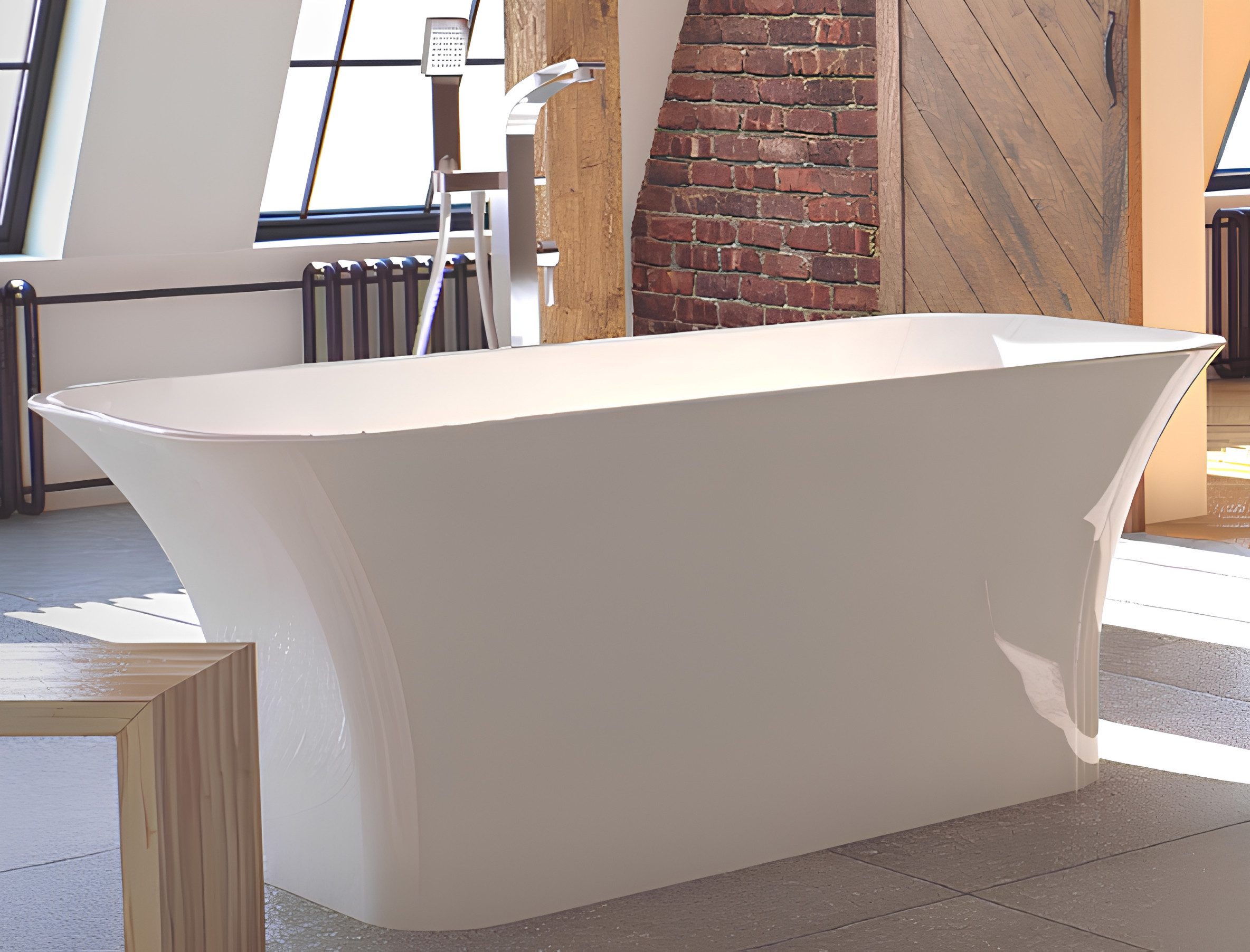 JVmoebel Badewanne Freistehende Acrylwanne in Weiß mit eleganter Formgebung, Made in Europa