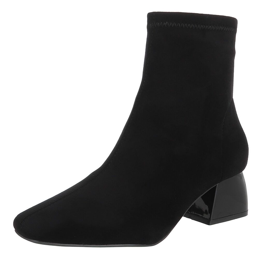 Ital-Design Damen Stiefelette mit Blockabsatz und Spitzform Stiefelette (92268937) Blockabsatz Stiefeletten in Schwarz