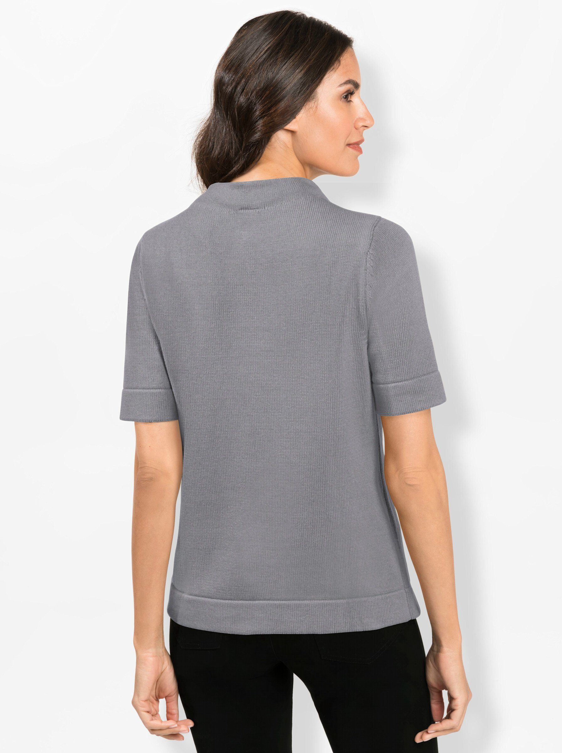 Witt Strickpullover Stehkragenpullover . aus Baumwolle, mit Halbarm günstig online kaufen