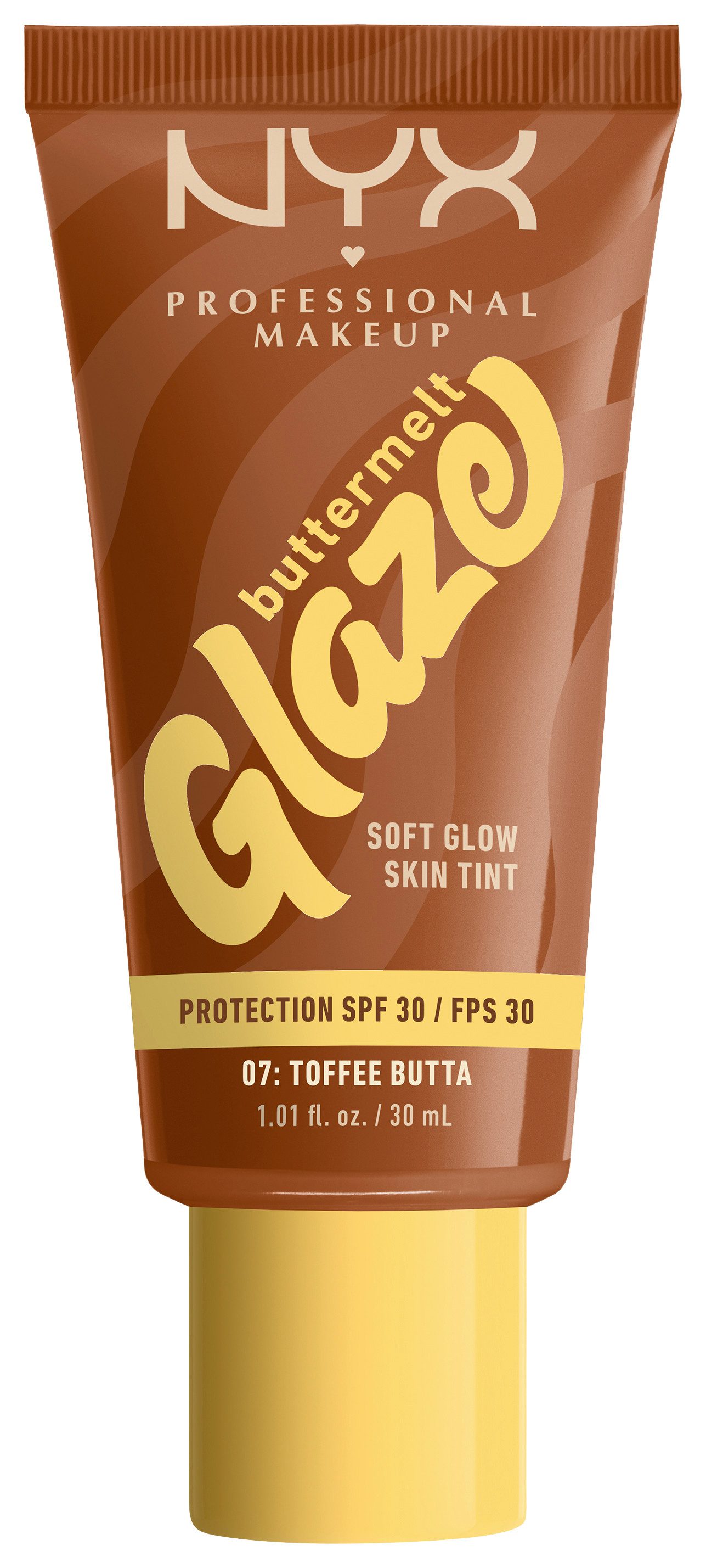 NYX PROFESSIONAL MAKEUP Foundation BUTTERMELT GLAZE SOFT GLOW SKIN TINT + LSF 30, Pflegend, spendet Feuchtigkeit, ohne Rückstände und öliges Finish.