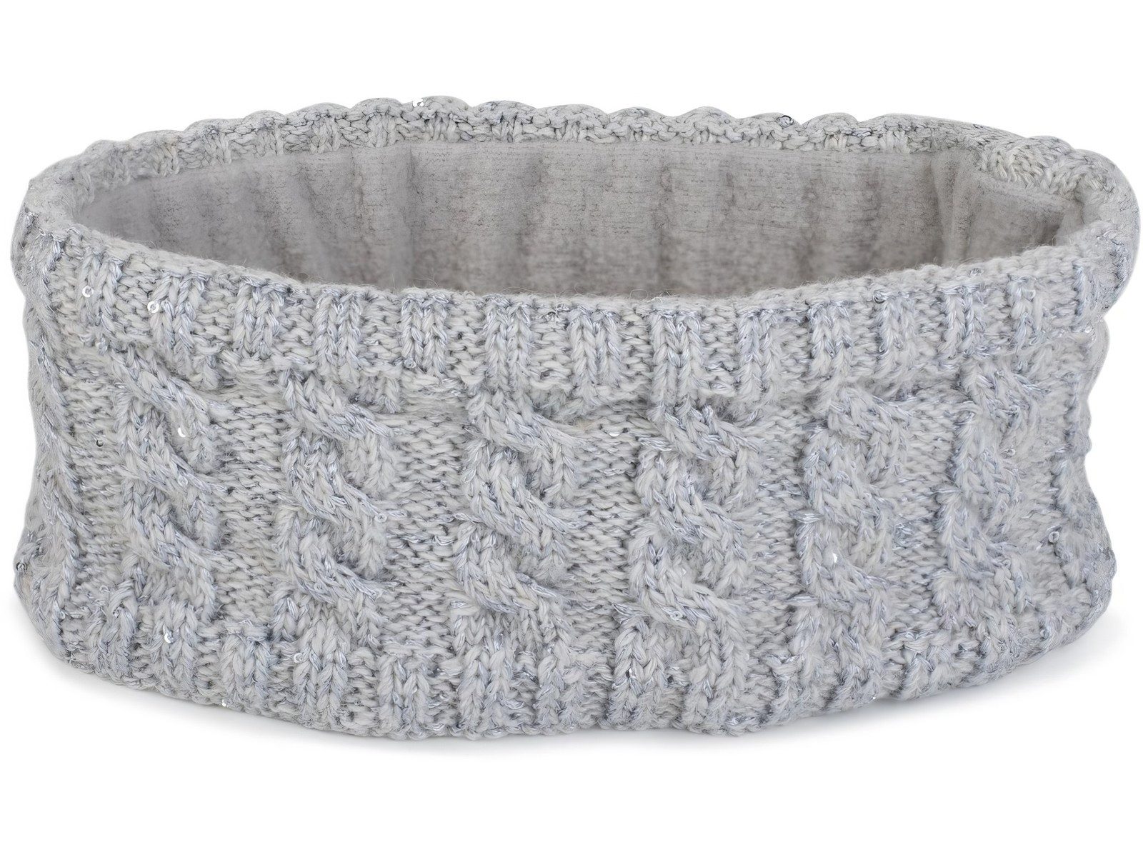 Stirnband Strick Stirnband Zopfmuster Pailletten