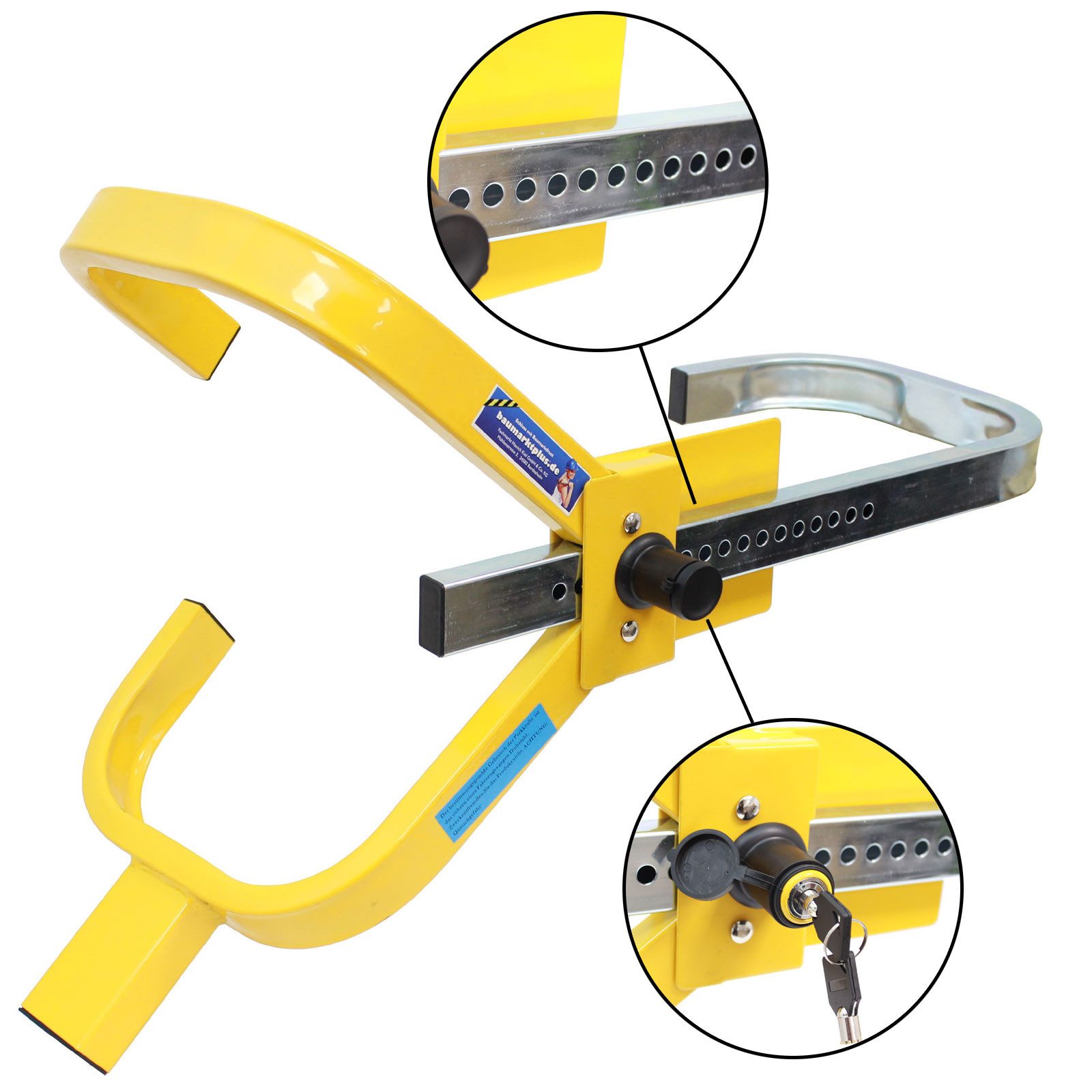 TRUTZHOLM Wheel Clamp for Cars & Trailers – Parking Clamp with Lock for 13–15 Inch Wheels (Product), Tires up to 225 mm