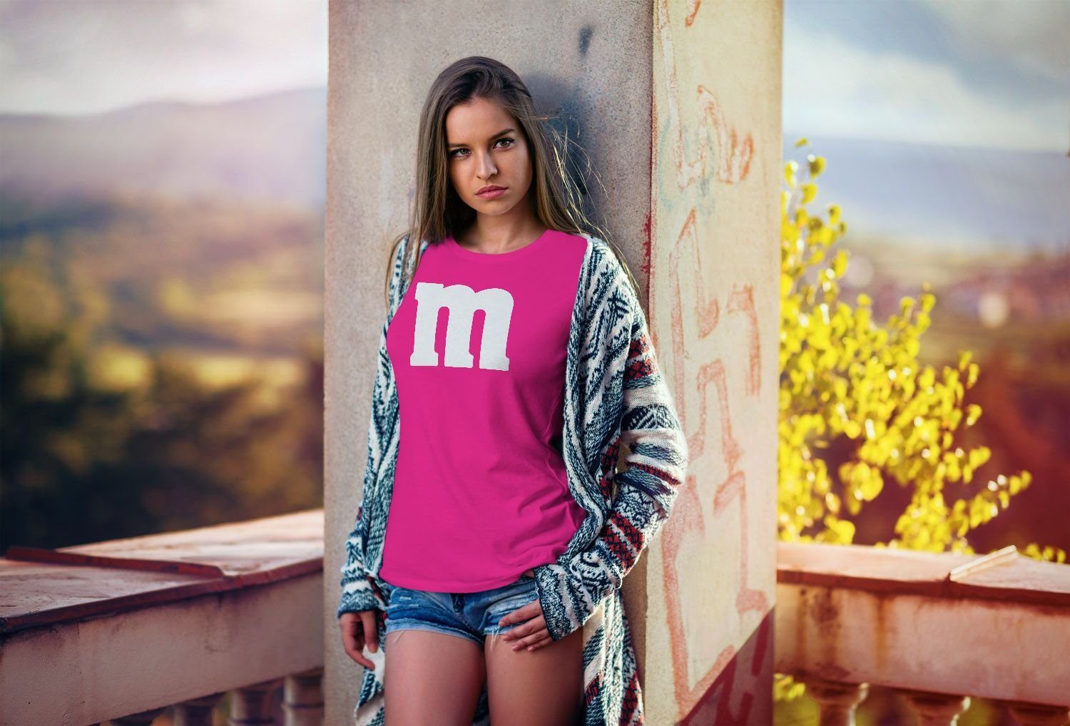 MoonWorks Print-Shirt Damen T-Shirt Gruppen-Kostüm M Aufdruck Kostüm Faschi günstig online kaufen