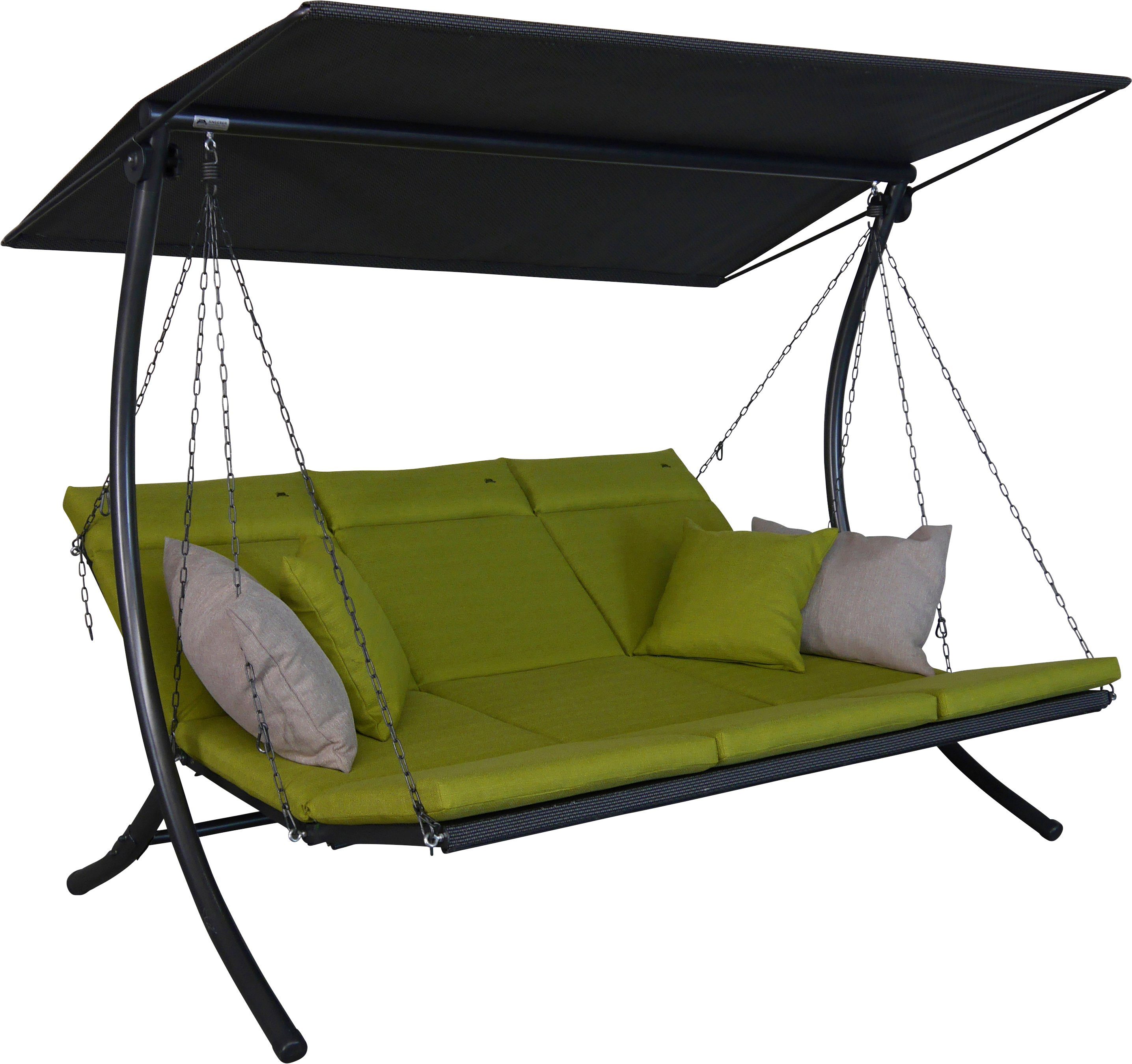 Angerer Freizeitmöbel Hollywoodschaukel Swing Smart Bettfunktion, wetterfest 3-Sitzer, lime