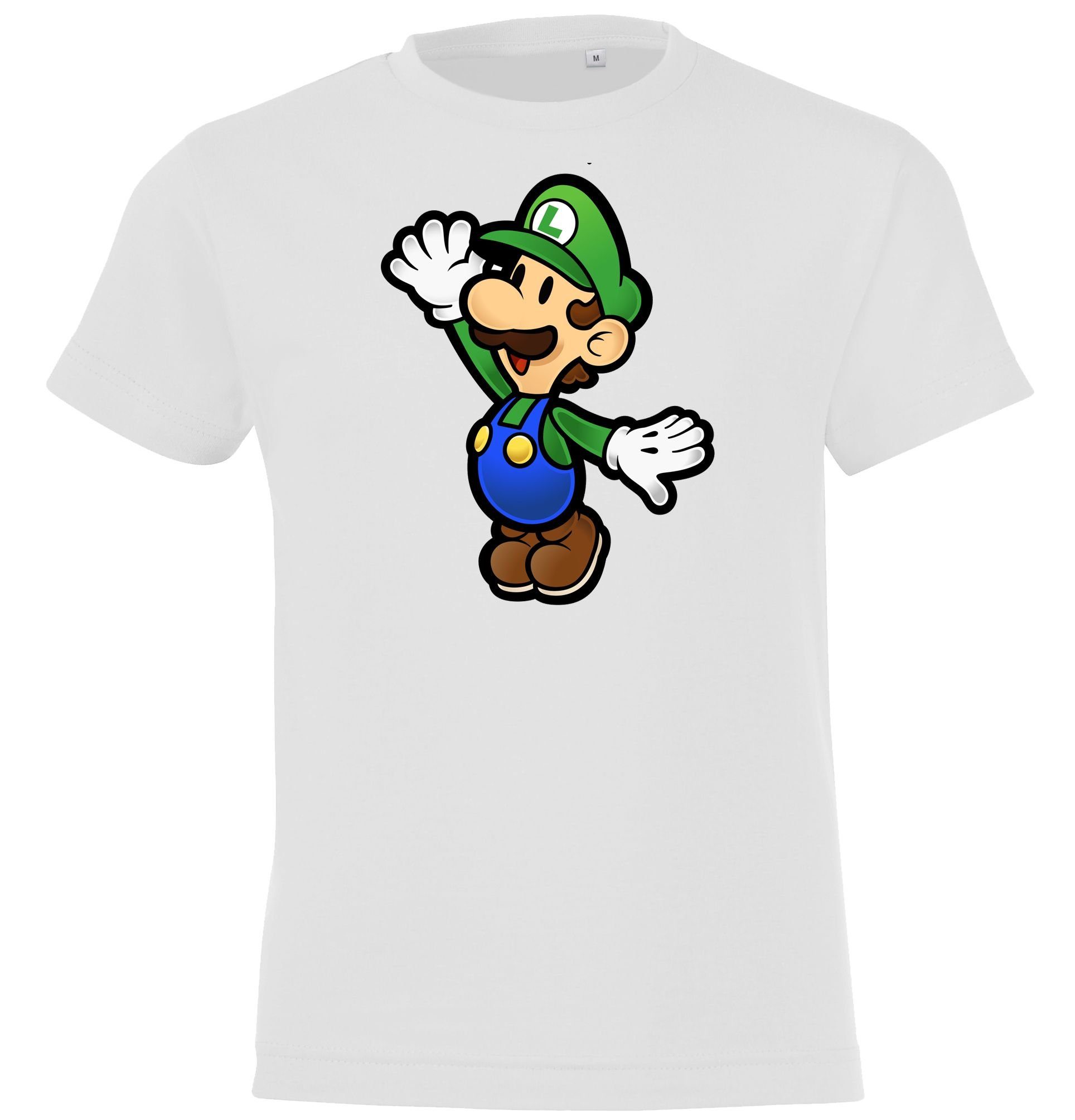 Youth Designz T-Shirt Kinder T-Shirt Modell Luigi Mit trendigem Front Print Weiß