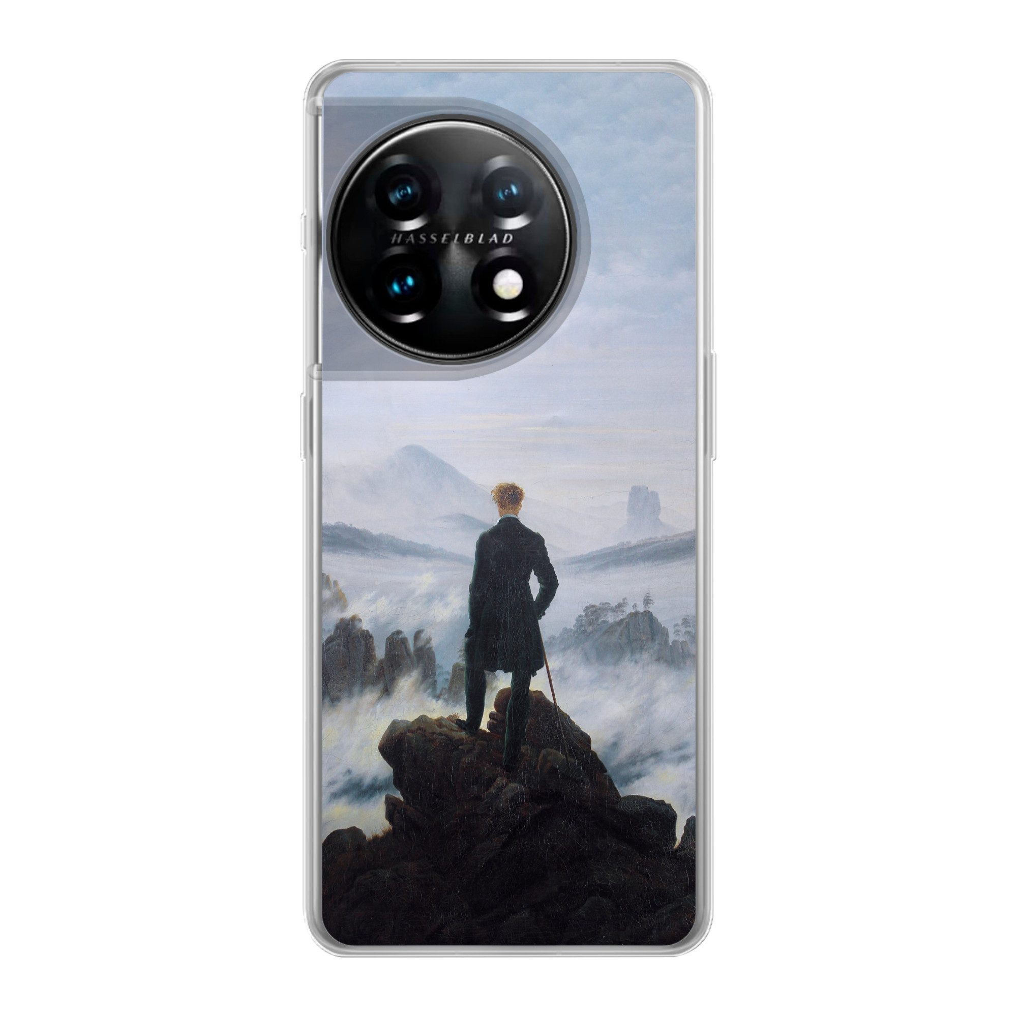 MuchoWow Handyhülle für OnePlus 11 Der Wanderer über dem Nebelmeer - Caspar David Friedric, Handy Case, Silikon, Bumper Case Dünn