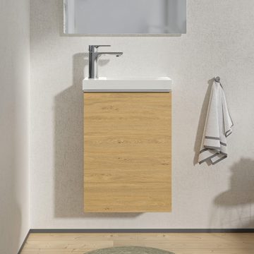 Bernstein Badmöbel-Set LAVOA, (Komplett-Set, Waschtischunterschrank 40cm mit Waschbecken), Farbe & Griff wählbar / vormontiert / feuchtigkeitsresistent