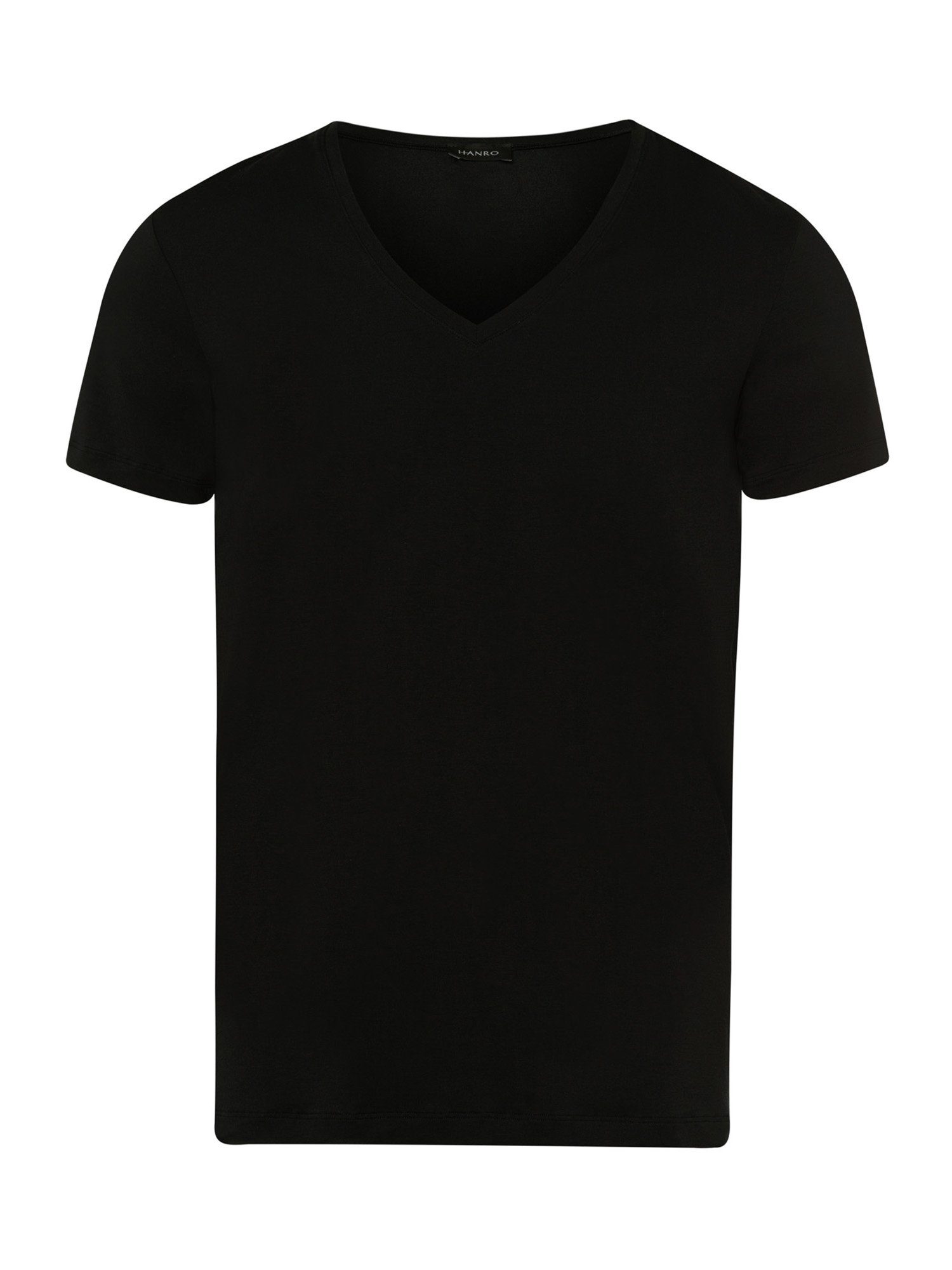 black Superior Hanro Cotton V-Shirt
