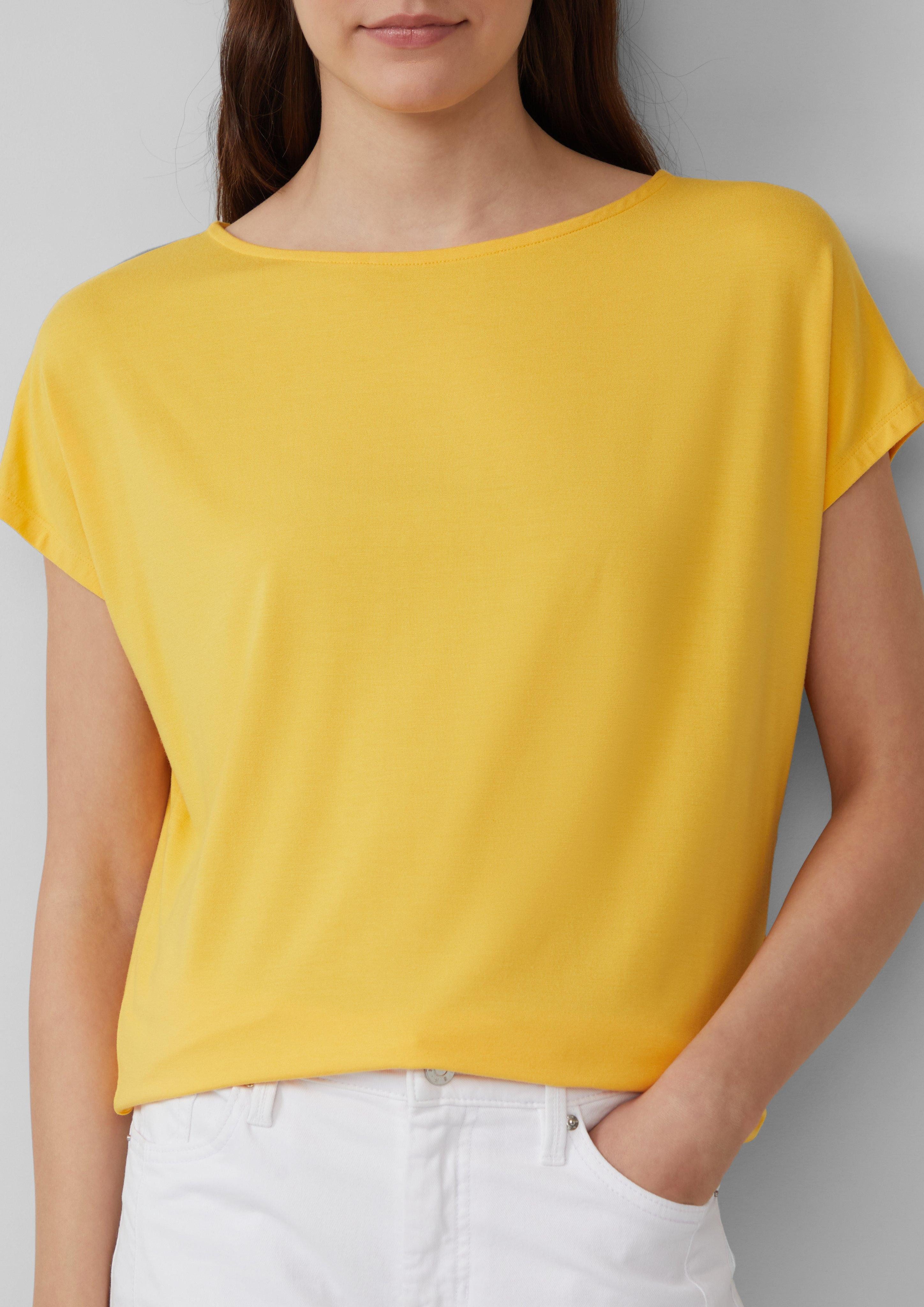 s.Oliver Shirttop Fließendes Jersey-Shirt mit überschnittenen günstig online kaufen