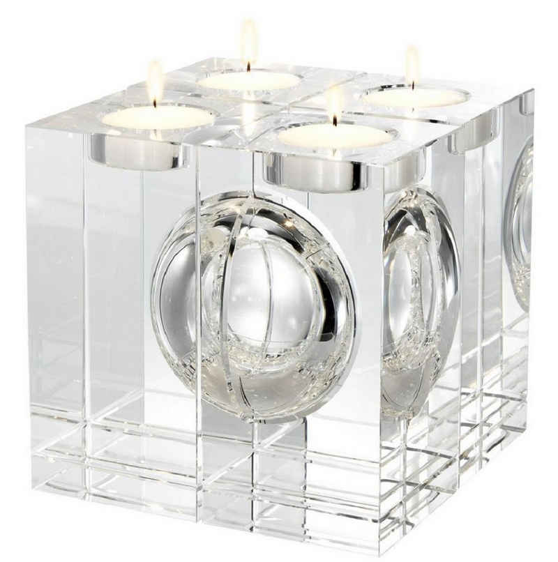 Casa Padrino Teelichthalter Luxus Kristallglas Teelichthalter Set 10 x 10 x H. 20 cm - Deko Accessoires - Luxus Qualität