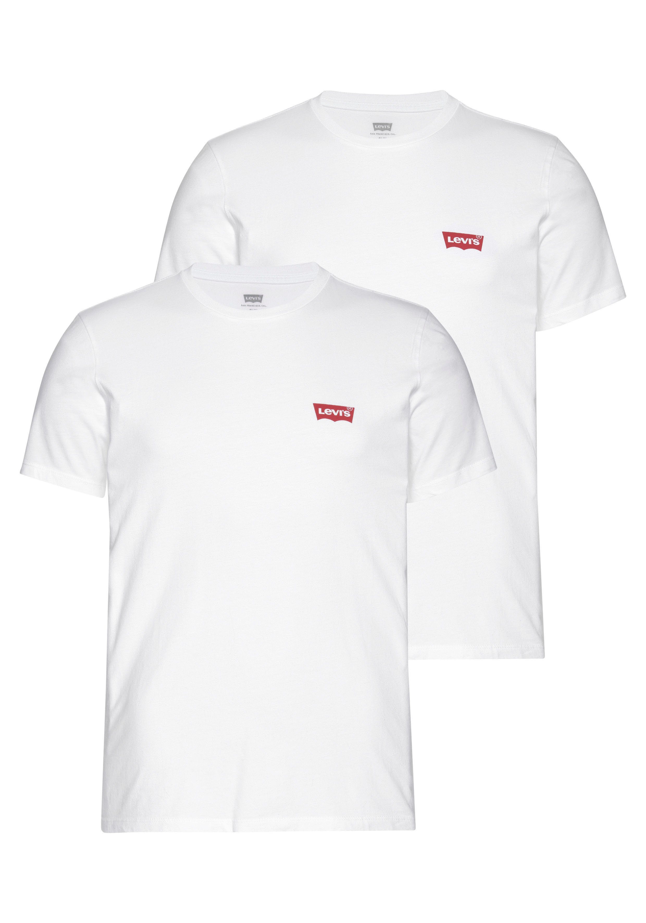 Levi's® Kurzarmshirt mit Levi's® Logo auf der Brust weiß
