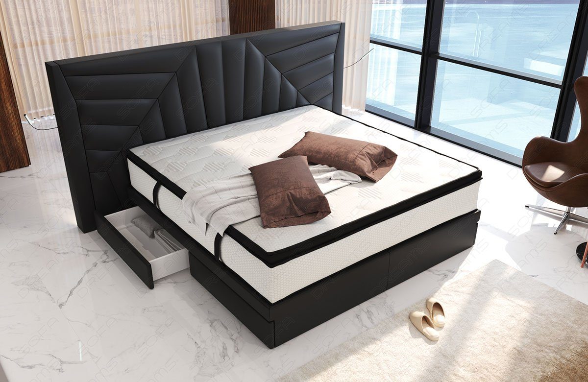 Sofa Dreams Boxspringbett Boxspringbett Monaco Leder, günstig online kaufen